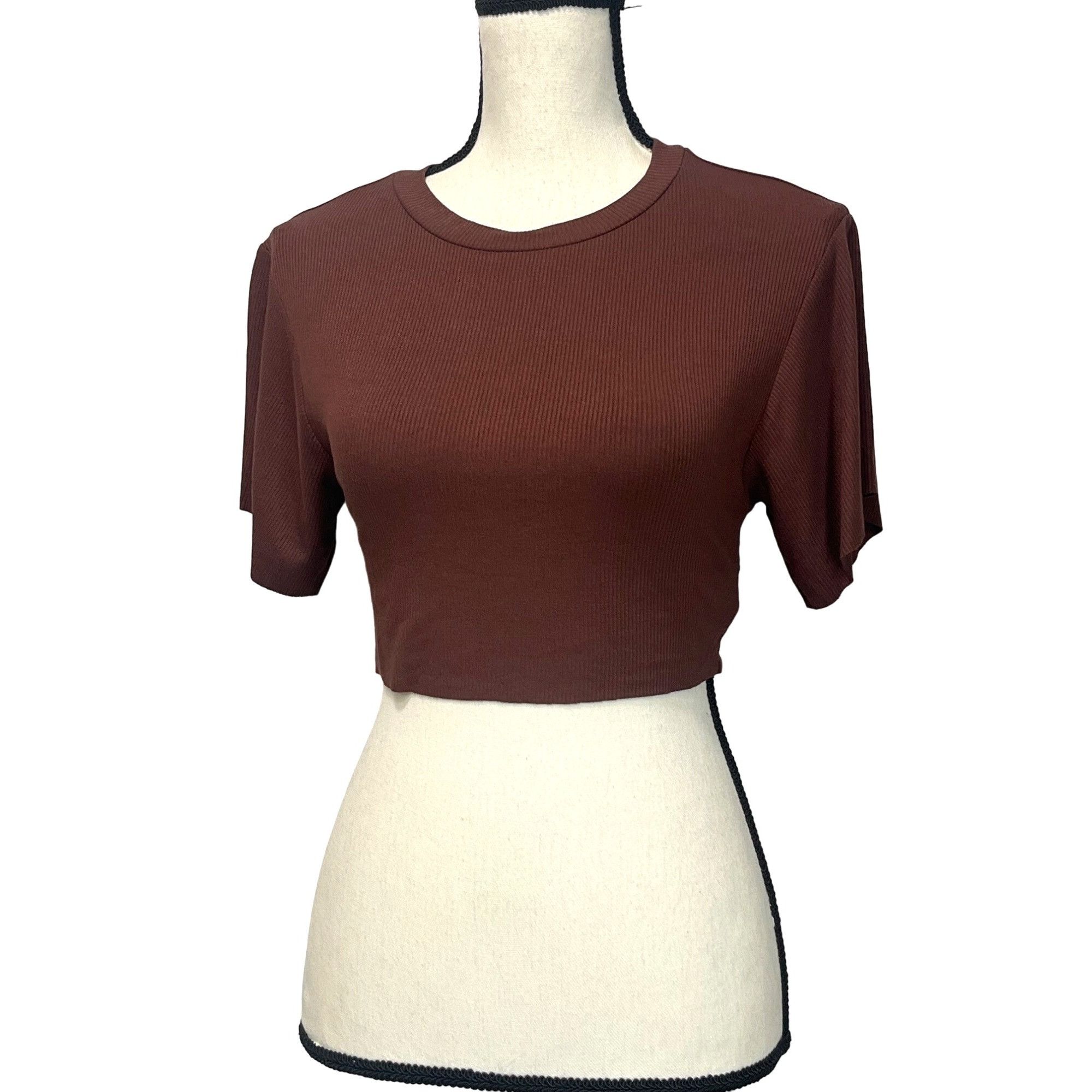 Other Naked Wardrobe Crop T-shirt In Chocolate, Sz. S Size S / US 4 / IT 40 - 1 Thumbnail