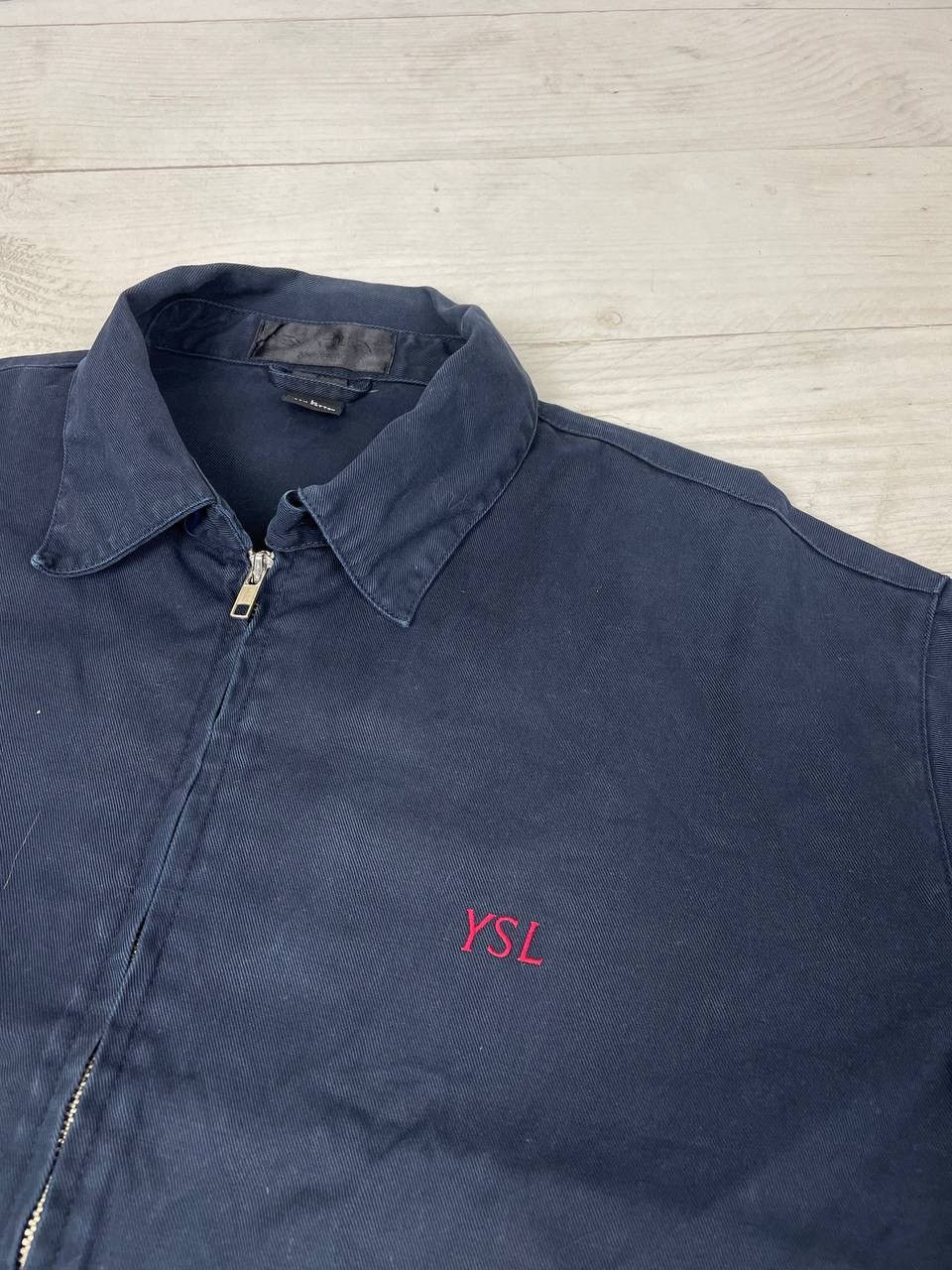 Vintage Vintage Yves Saint Laurent YSL Denim Bomber Jacket Y2K 90s Size US L / EU 52-54 / 3 - 6 Thumbnail