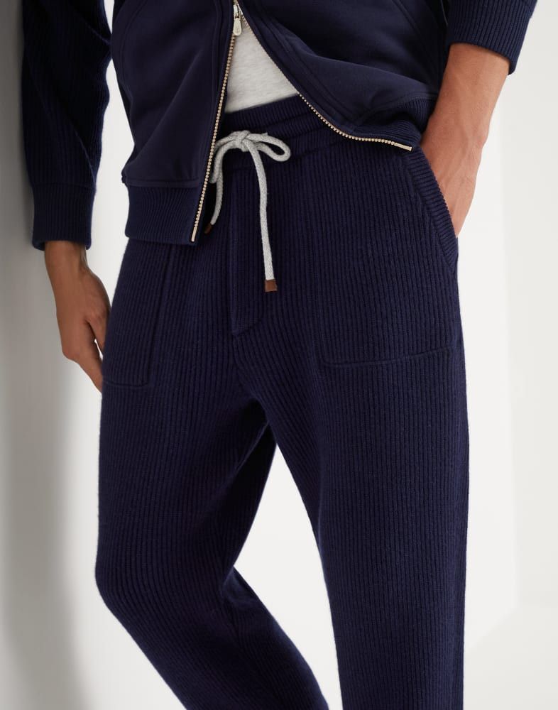 Brunello Cucinelli o1w1db10924 Cashmere Pant in Dark Blue Size US 30 / EU 46 - 2 Thumbnail