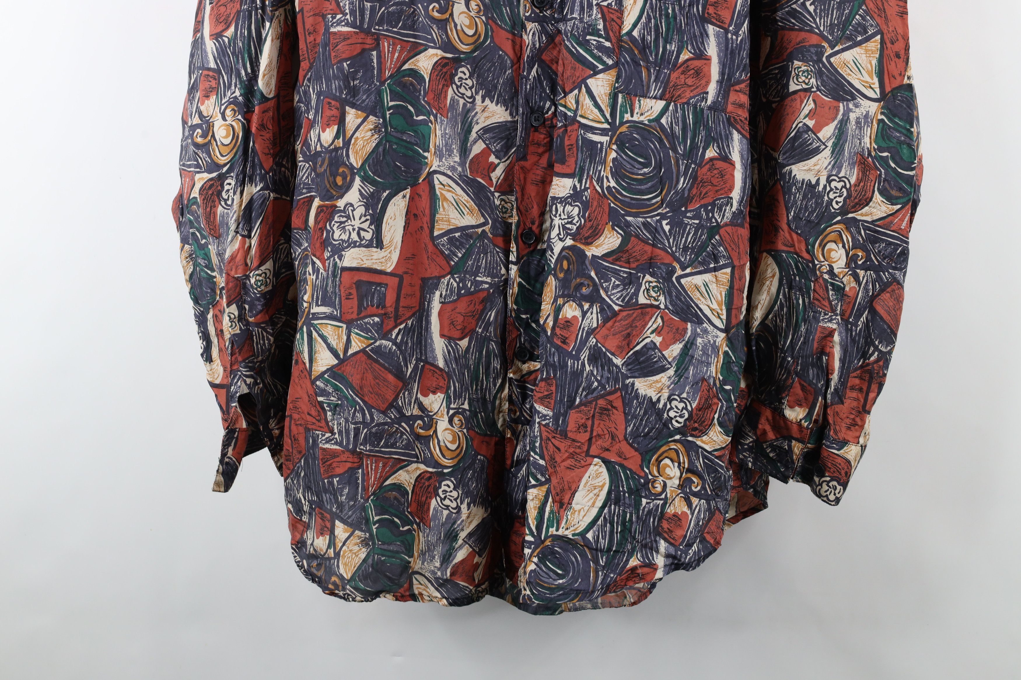 Vintage Vintage 90s Streetwear Silk Rainbow Abstract Button Shirt Size US M / EU 48-50 / 2 - 3 Thumbnail