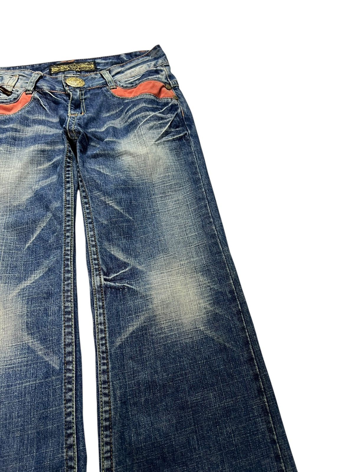If Six Was Nine × Japanese Brand STUDIO R P&DENIM FLARE JEANS Size 29" - 6 Thumbnail