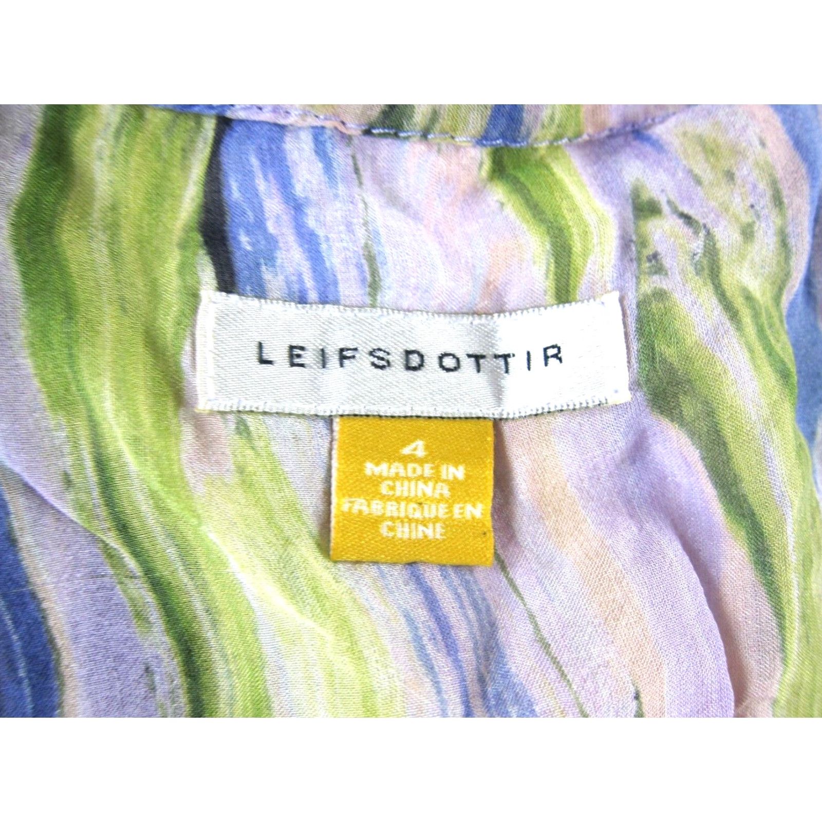 Anthropologie Leifsdottir Anthropologie Silk Blue Green Pink Button Down Sleeveless Blouse 4 Size S / US 4 / IT 40 - 3 Thumbnail