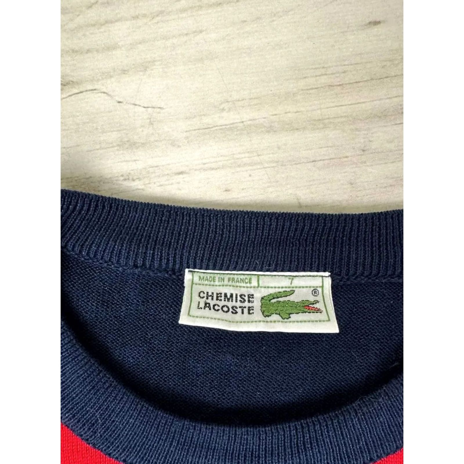 Lacoste VINTAGE Lacoste Sweater Steel Blue Striped Knit 2XL Men 90s Size US XXL / EU 58 / 5 - 7 Thumbnail