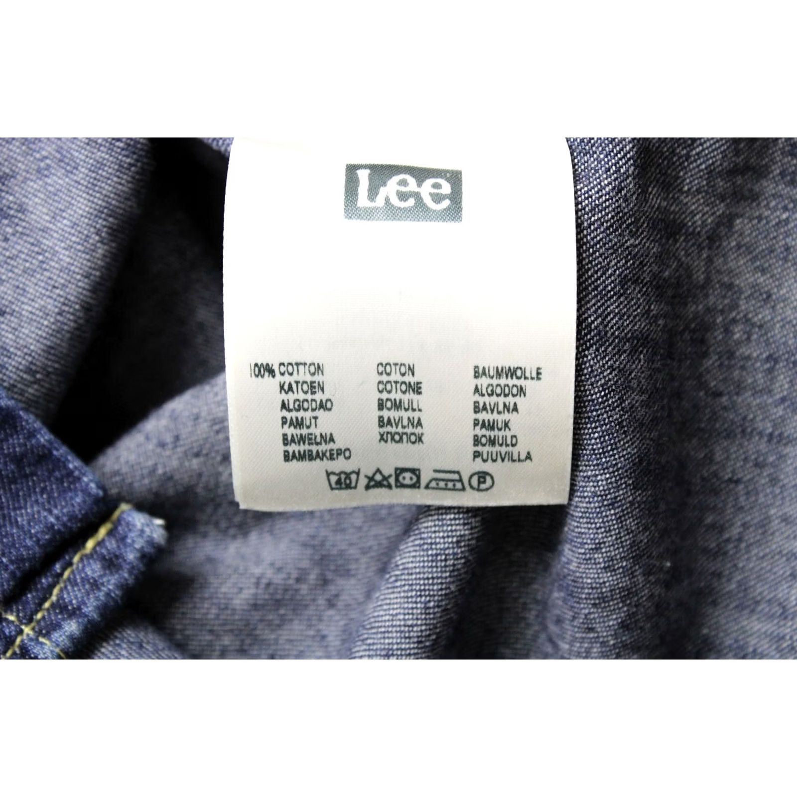 Lee LEE Western Shirt Mens M Denim Snap Button Spread Collar Blue Size US M / EU 48-50 / 2 - 6 Thumbnail