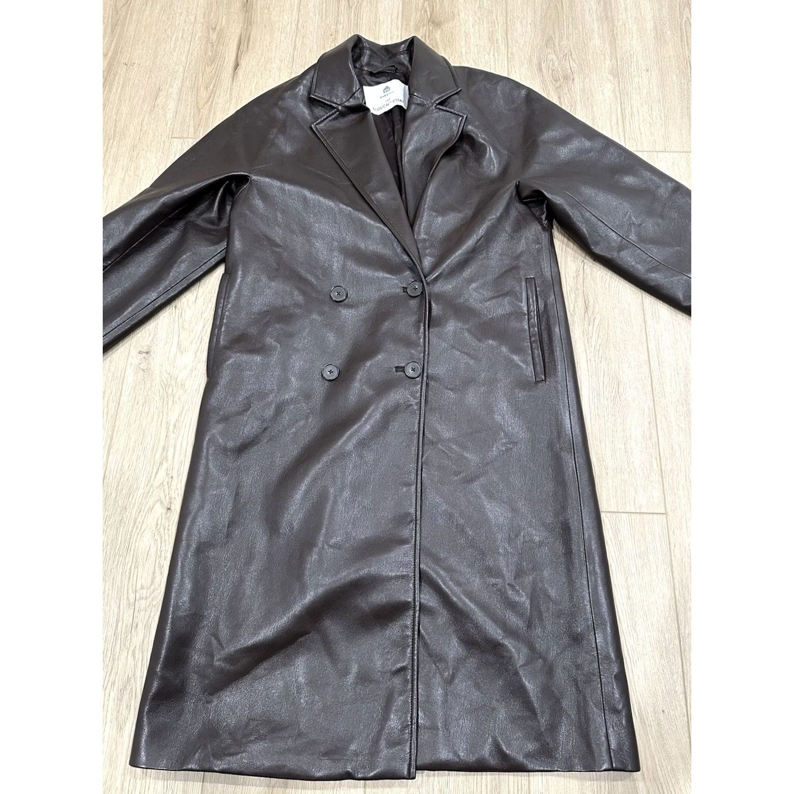 Vintage VINTAGE Aritzia Babaton The Slouch Coat Faux Leather XS Women Brown Trench Coat Slouch Mens Womens Size XS / US 0-2 / IT 36-38 - 3 Thumbnail