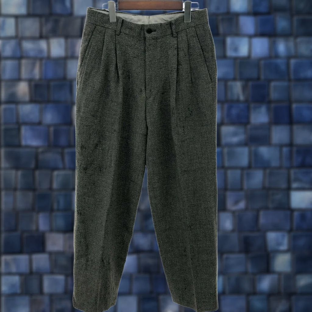 Issey Miyake ISSEY MIYAKE MEN 2tuck Wide Pants Gray M Tweed Vintage Wool Nylon (Pants) Mens Size US 31 - 1 Thumbnail