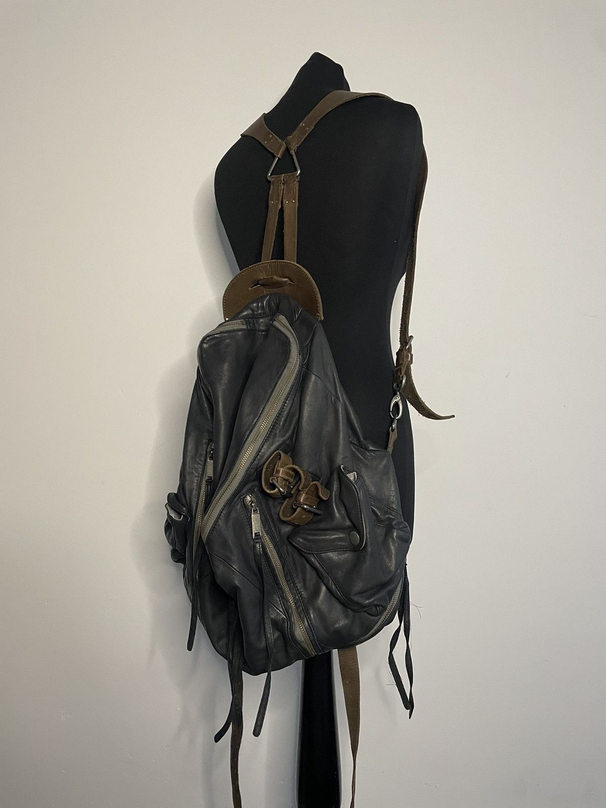 Pre-owned Archival Clothing X Diesel Lambskin Military Backpack