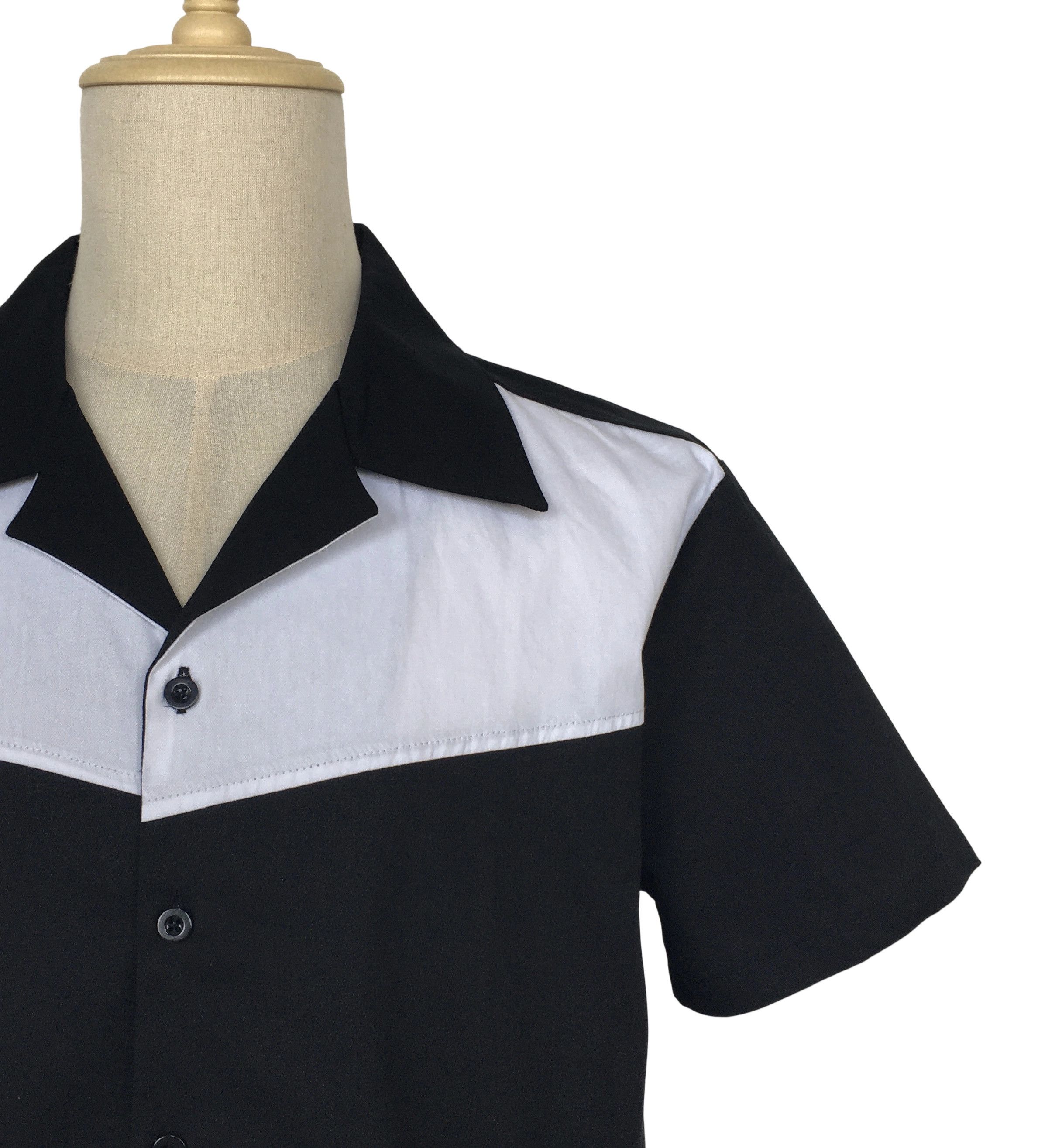 Other Black&White Men's Bowling Shirts Retro Style Club Wear Size US XL / EU 56 / 4 - 6 Thumbnail