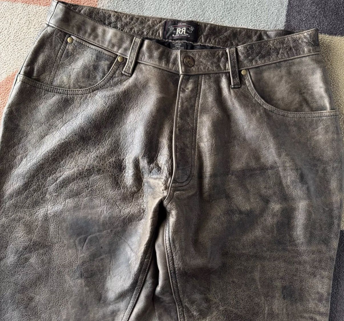 RRL Ralph Lauren RRL Ralph Lauren Double RL Leather Pants K22 Size US 34 / EU 50 - 3 Thumbnail