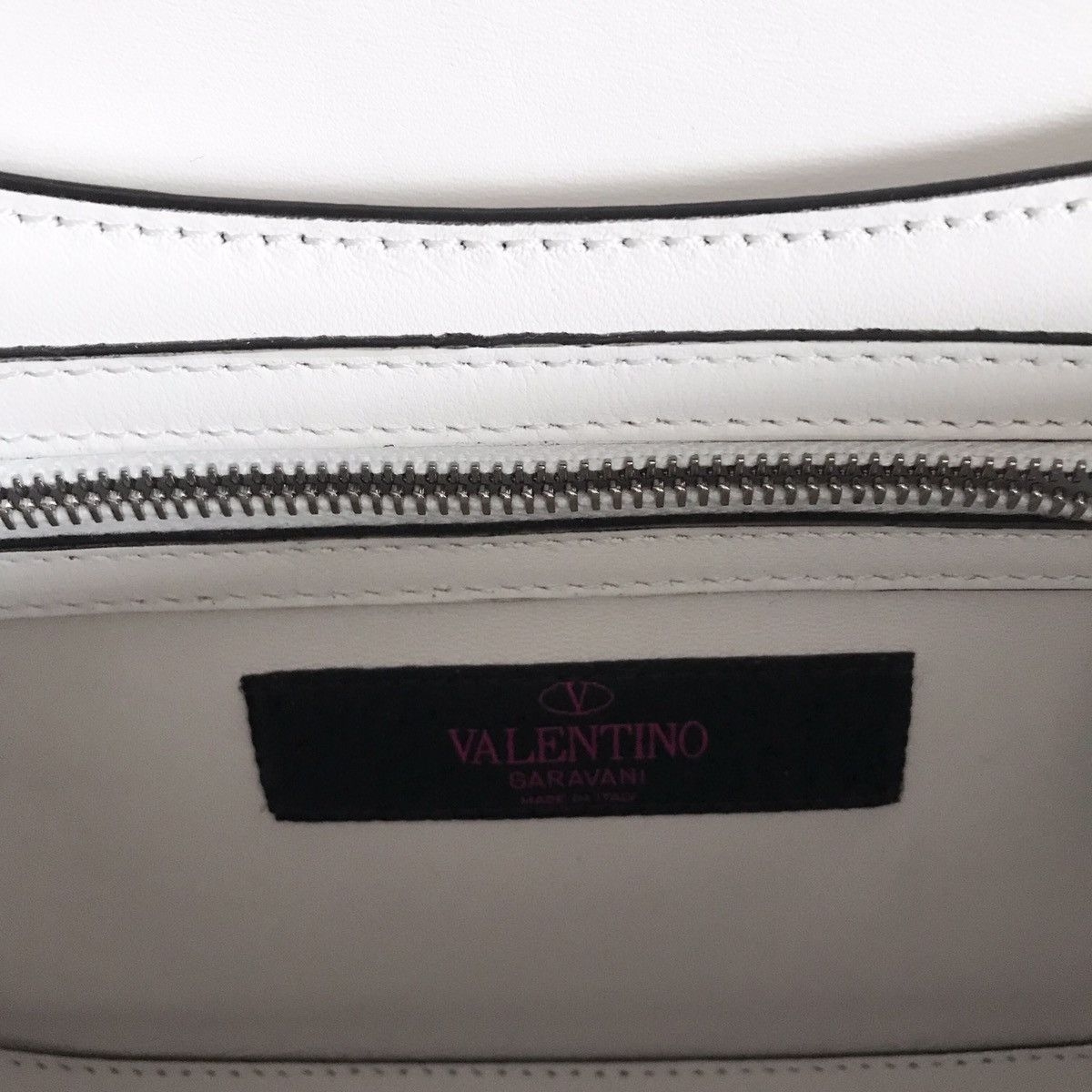 Valentino Valentino Crystal stuffed love blade white leather chain bag Size ONE SIZE - 12 Thumbnail