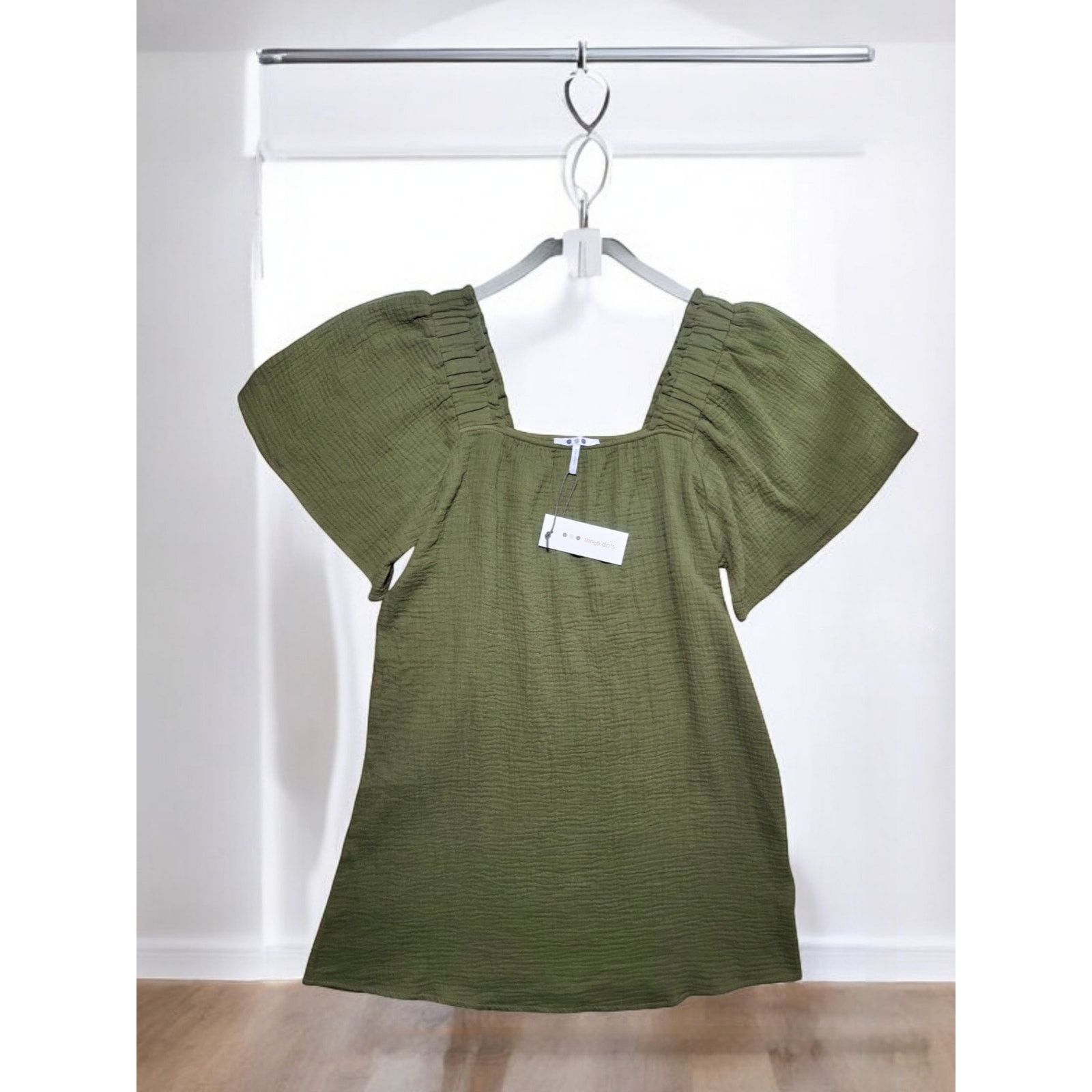 Other NWT Three Dots Flutter Cotton Above Knee Mini Dress Size S Size S / US 4 / IT 40 - 2 Thumbnail
