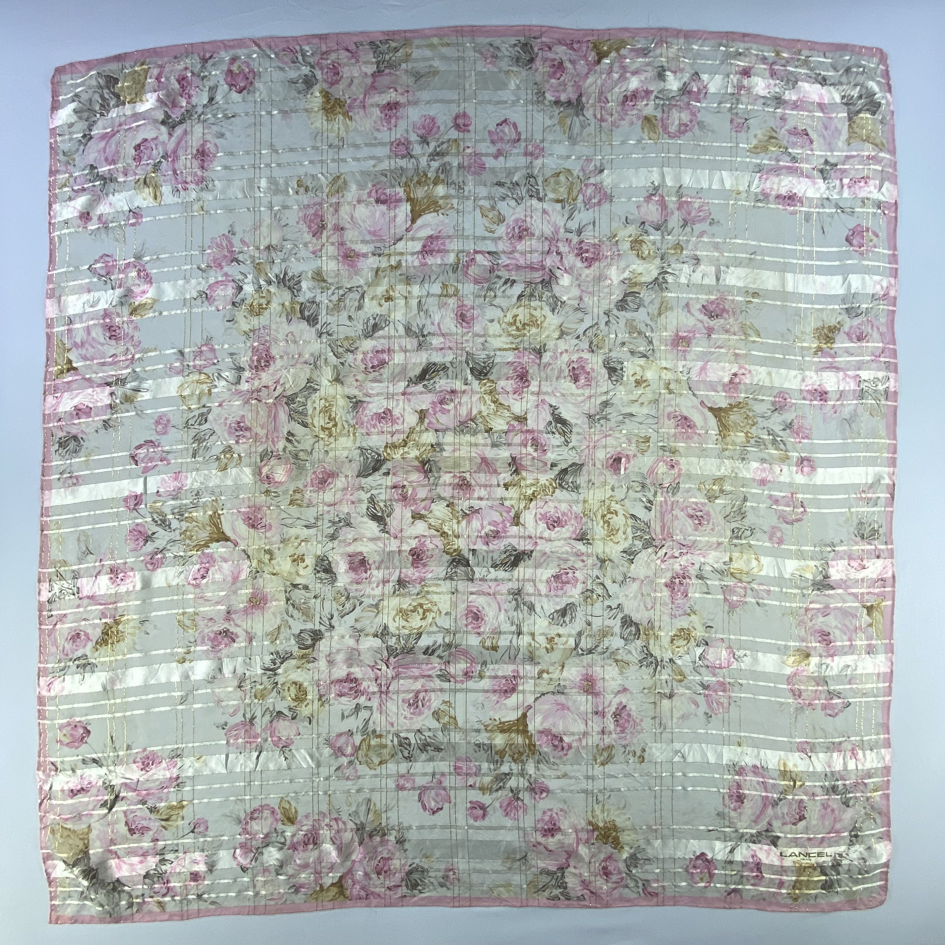 Japanese Brand × Lancel × Vintage Vintage Lancel Floral Silk Scarf SS097 Size ONE SIZE - 5 Thumbnail