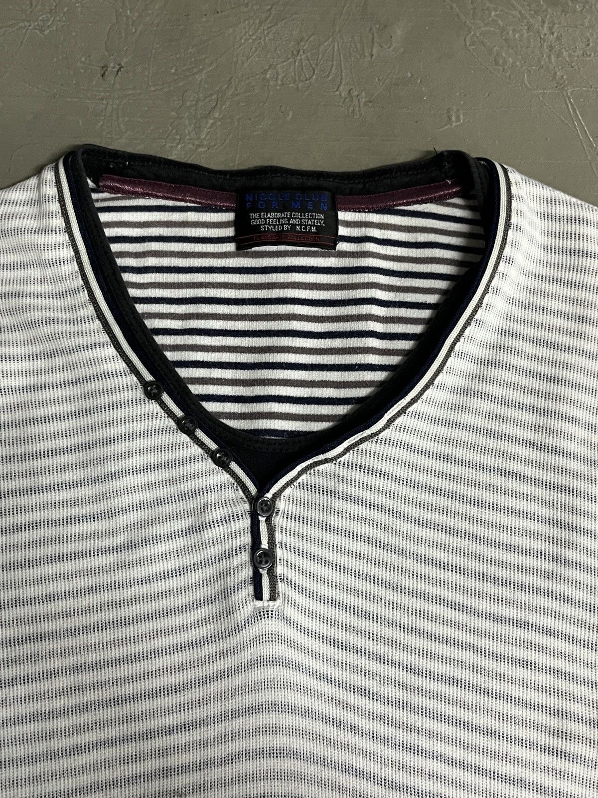 Greg Lauren Nicole Club For Men Striped SS Henley Greg Lauren Inspired Size US M / EU 48-50 / 2 - 4 Thumbnail