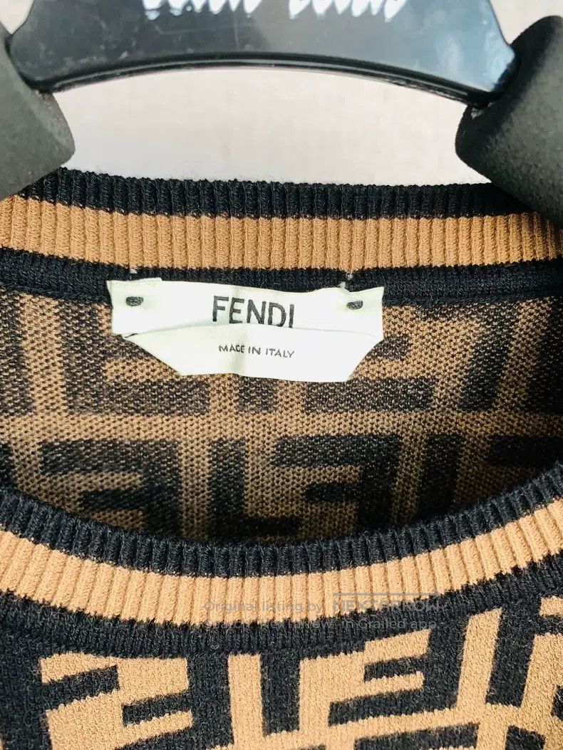 Fendi Fendi Monogram Printed Knit Short Sleeve Size XS / US 0-2 / IT 36-38 - 4 Thumbnail