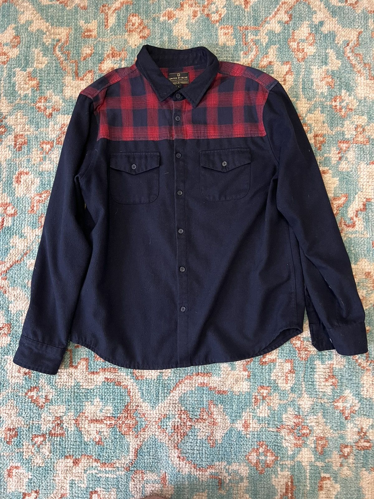 United By Blue × Vintage Buffalo plaid and navy United by Blue button up shirt Size US L / EU 52-54 / 3 - 1 Thumbnail