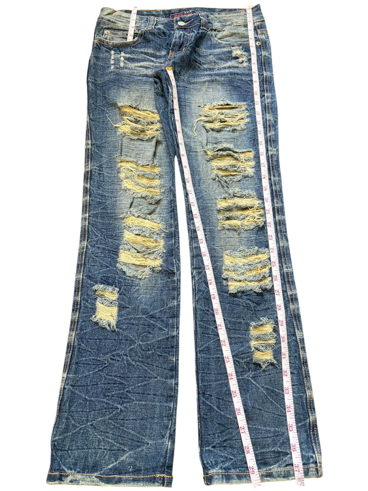 Acne Studios Vintage Japanese Brand Low Rise Heavy Distress Jeans Size 29" - 7 Thumbnail