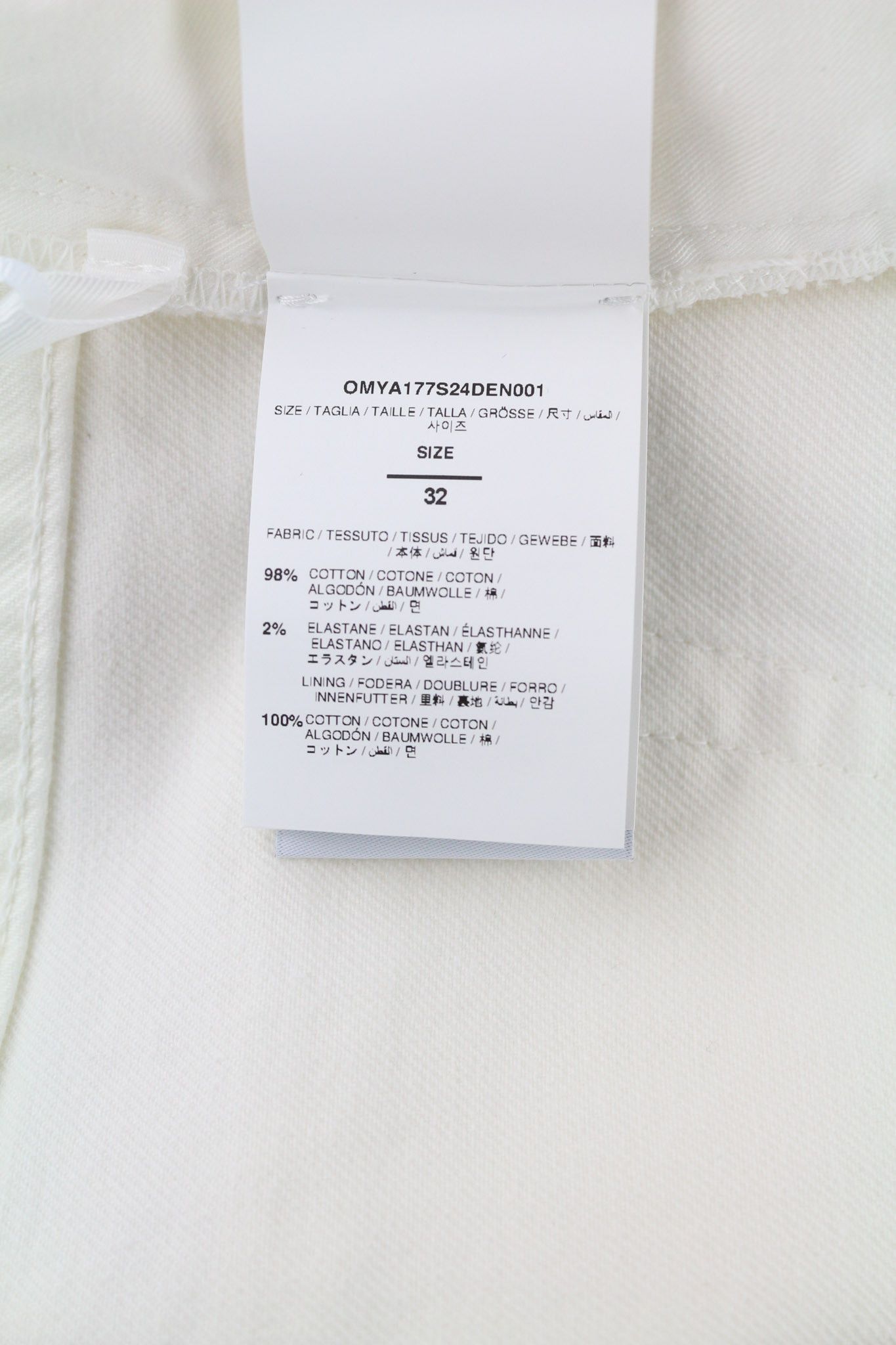 Off-White 90S LOGO W32 Straight Cotton Stretch Raw White 80237 Size US 32 / EU 48 - 7 Thumbnail