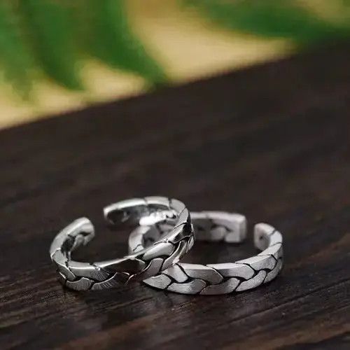 Other Sterling Silver S990 knitting adjustable Silver Ring Size ONE SIZE - 1 Thumbnail