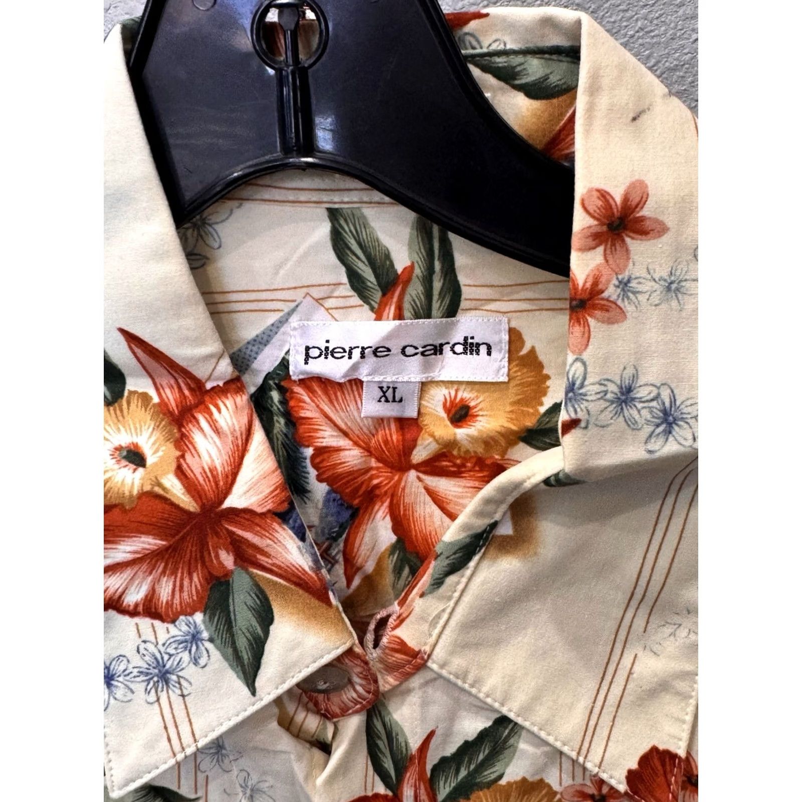 Pierre Cardin Pierre Cardin Ctn Hawaiian Shirt XL Short Sleeve Button Up Men Multicolor Shirt Size US XL / EU 56 / 4 - 5 Thumbnail