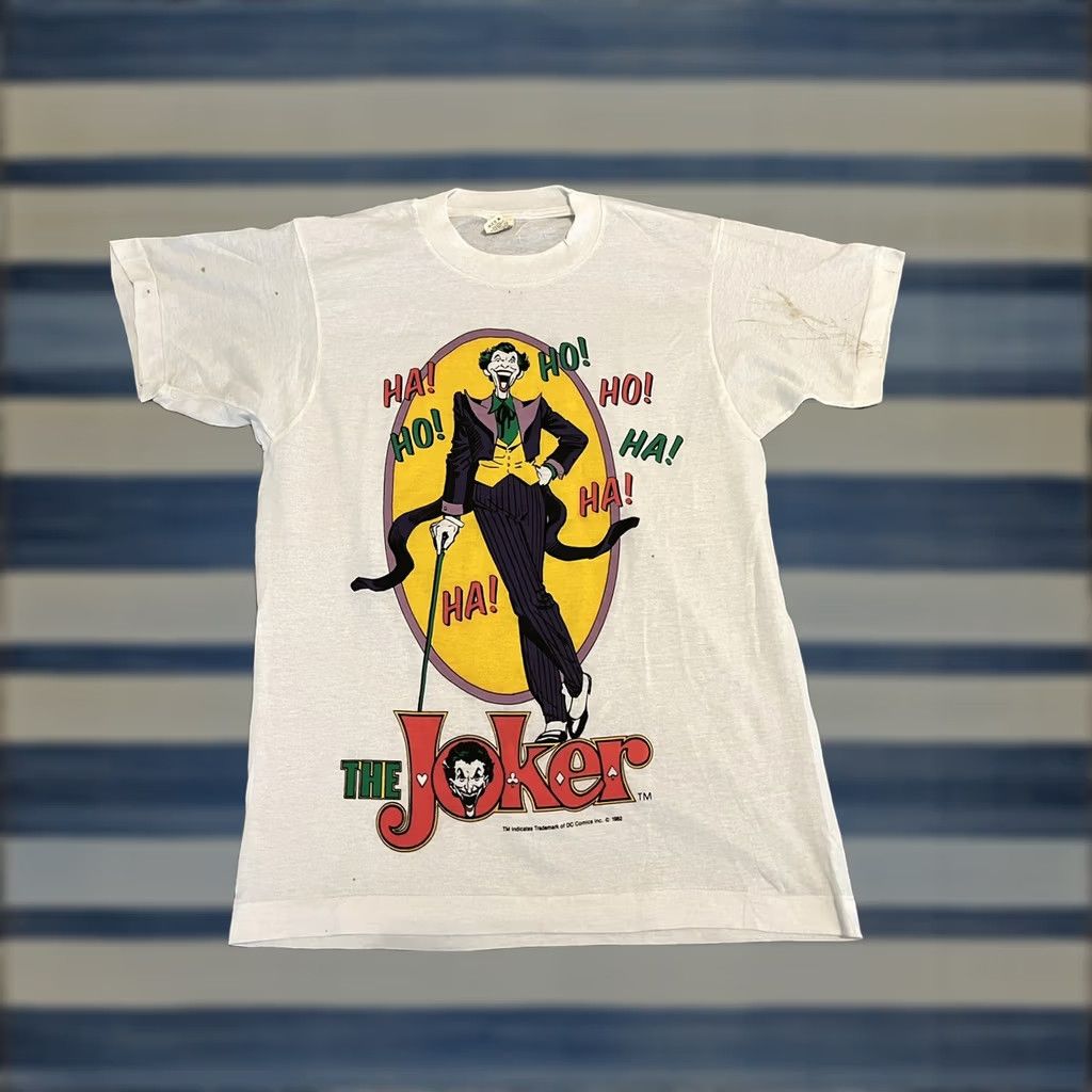Vintage VINTAGE DC Comics Batman Joker White Shirt XS Small Regular Short Sleeve Crew Neck Mens 80s USA Shirt Size US S / EU 44-46 / 1 - 1 Thumbnail