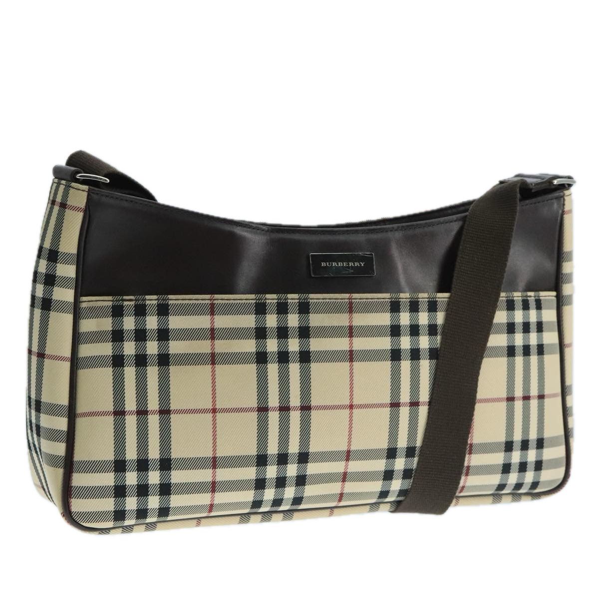 Burberry Nova Check Beige Canvas Shoulder Bag (Pre-Owned) Size ONE SIZE - 1 Thumbnail