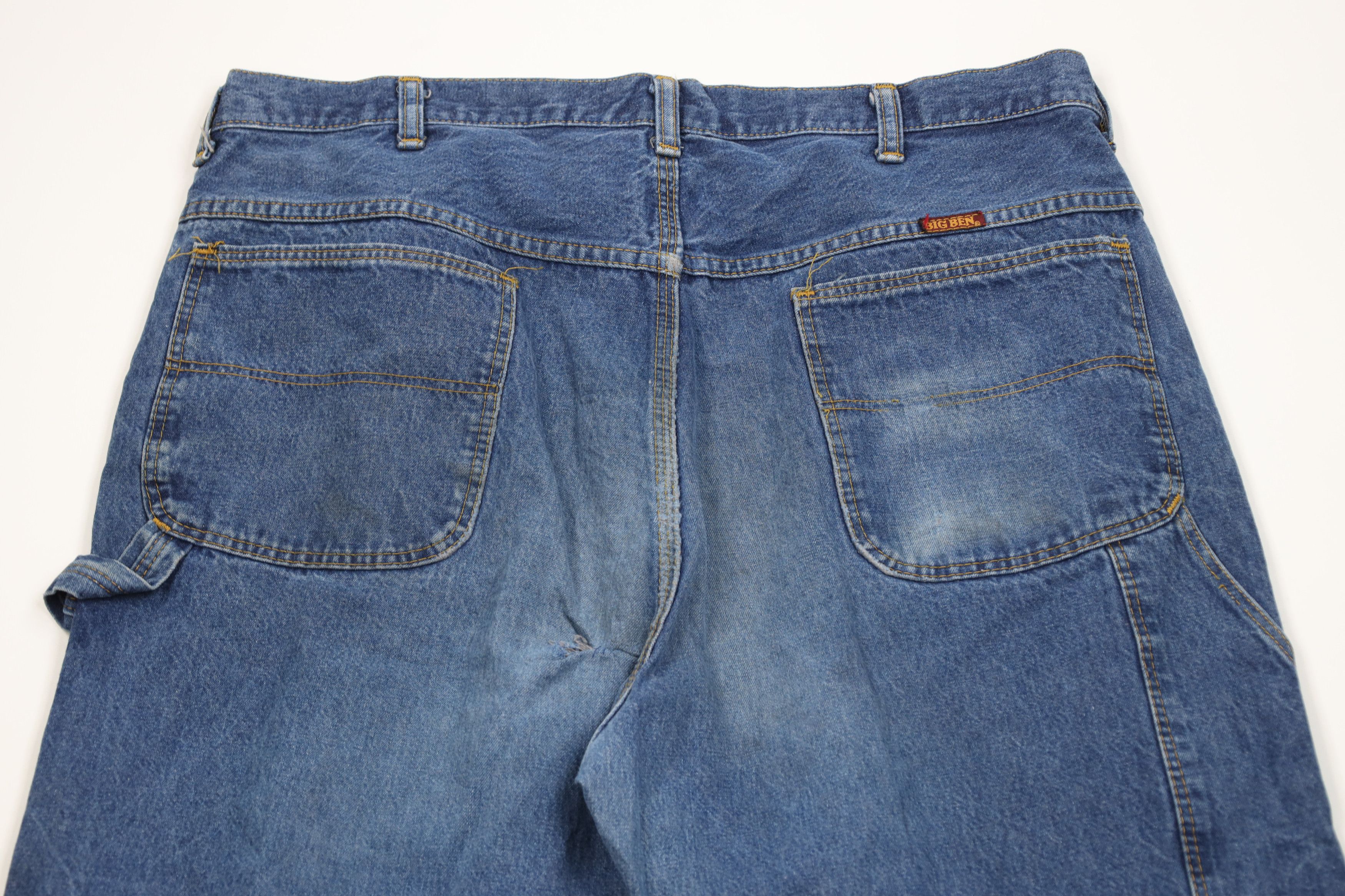 Vintage Vintage 70s Streetwear Wide Leg Dungaree Denim Jeans USA Size US 36 / EU 52 - 13 Thumbnail