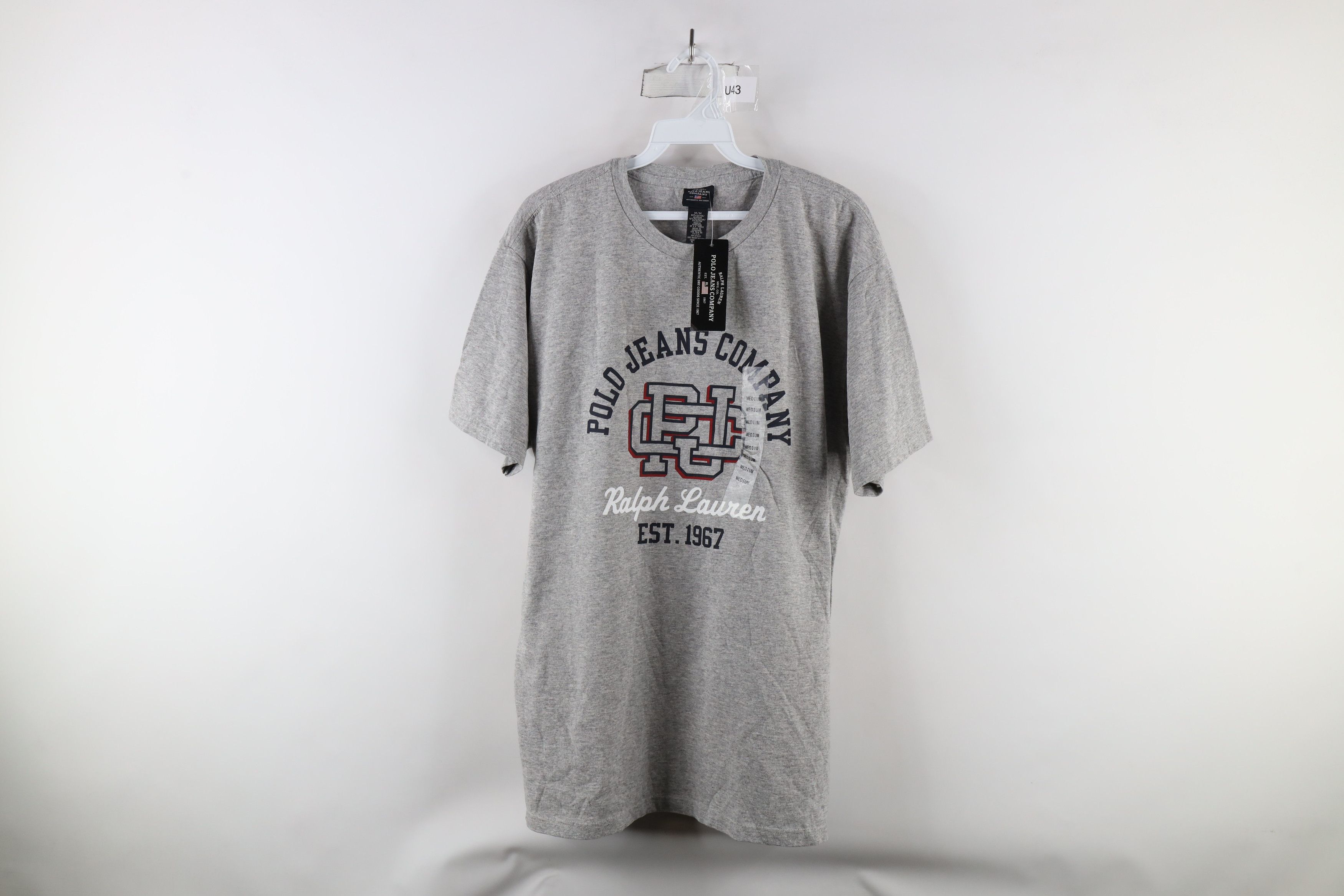 Ralph Lauren × Vintage Deadstock Vintage 90s Ralph Lauren Spell Out T-Shirt Gray Size US M / EU 48-50 / 2 - 1 Thumbnail