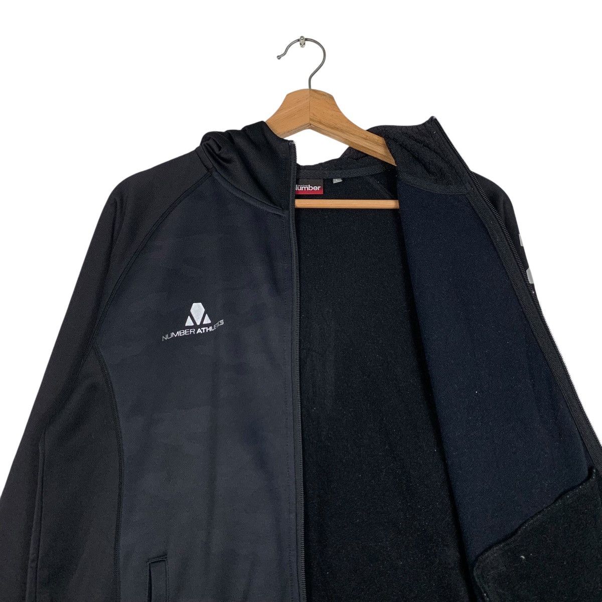 Japanese Brand NUMBER ATHLETICS Big Logo Zipper Hoodie Sweatshirt #1277-C57 Size US L / EU 52-54 / 3 - 9 Thumbnail