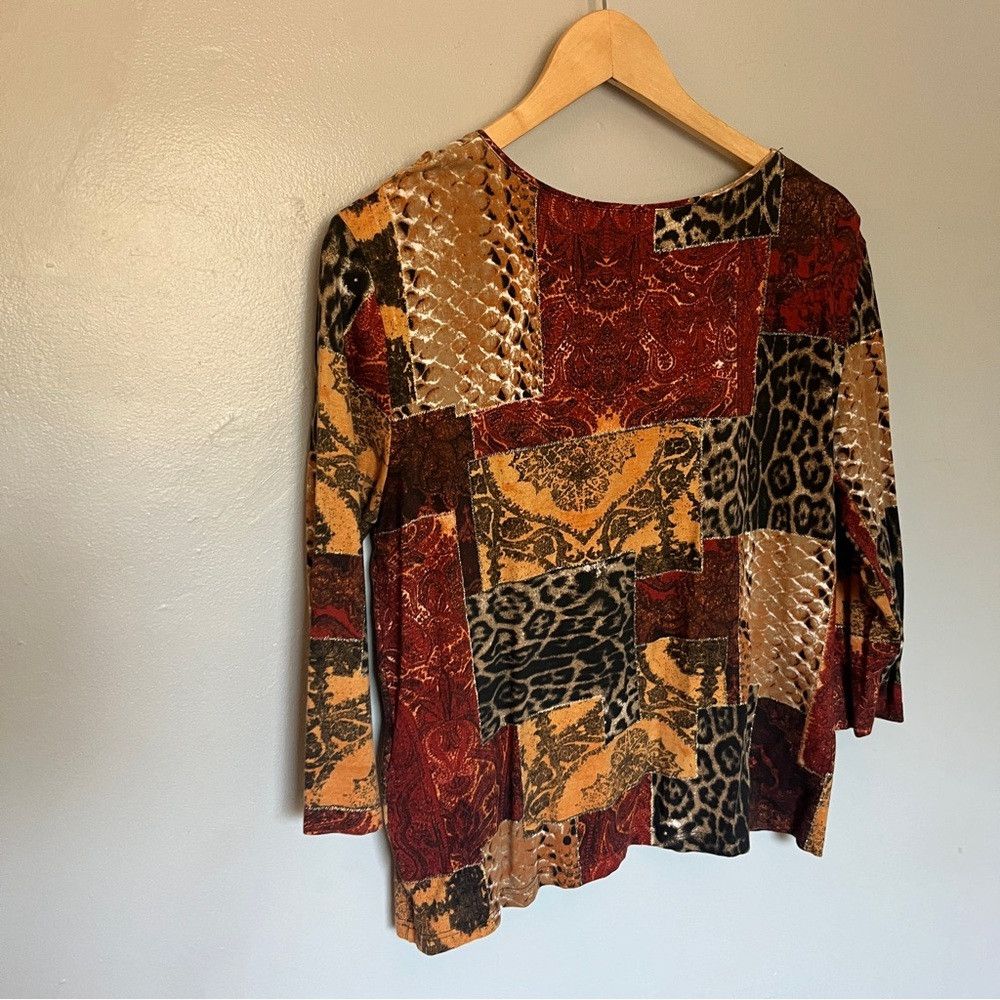 Designer Olsen Europe Women’s 3/4 Sleeve Shirt Top Red Large XL 14 Size ONE SIZE - 6 Thumbnail