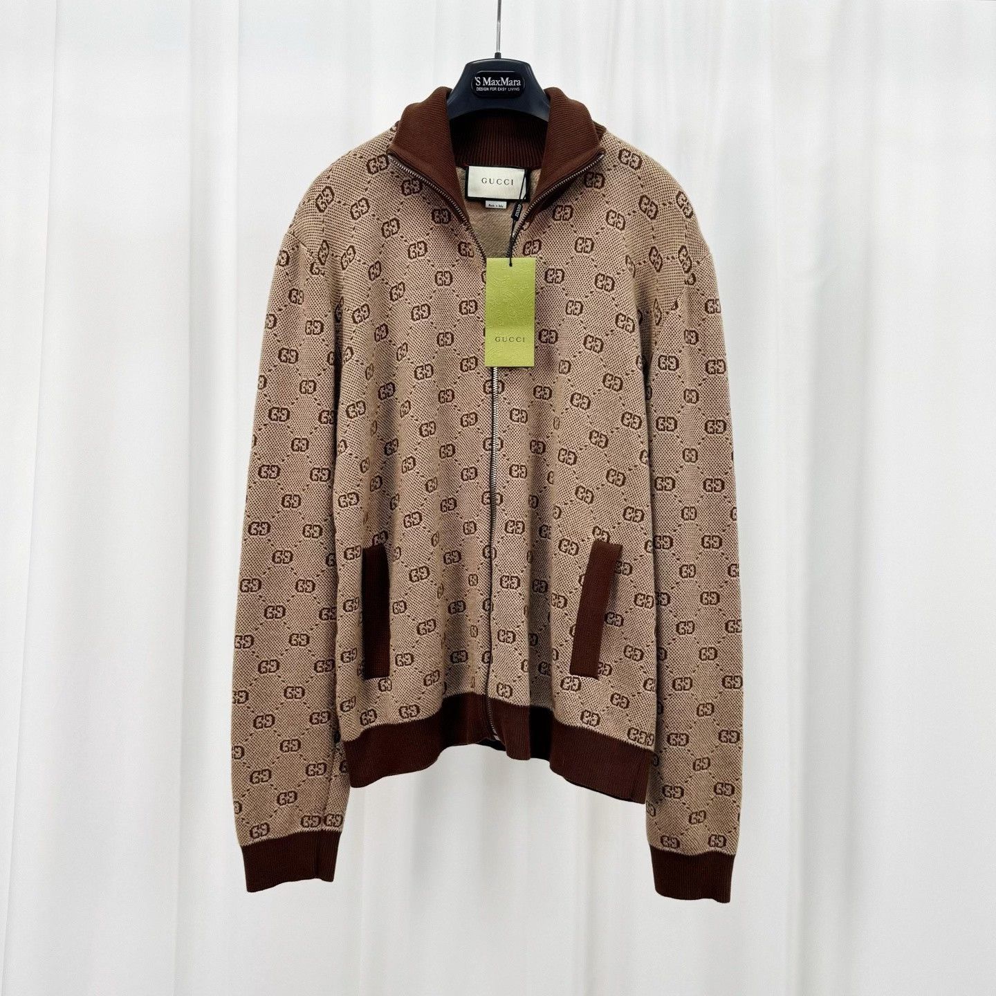 Gucci Gucci Monogram Jacquard Knit Zip Jacket Size US S / EU 44-46 / 1 - 1 Thumbnail