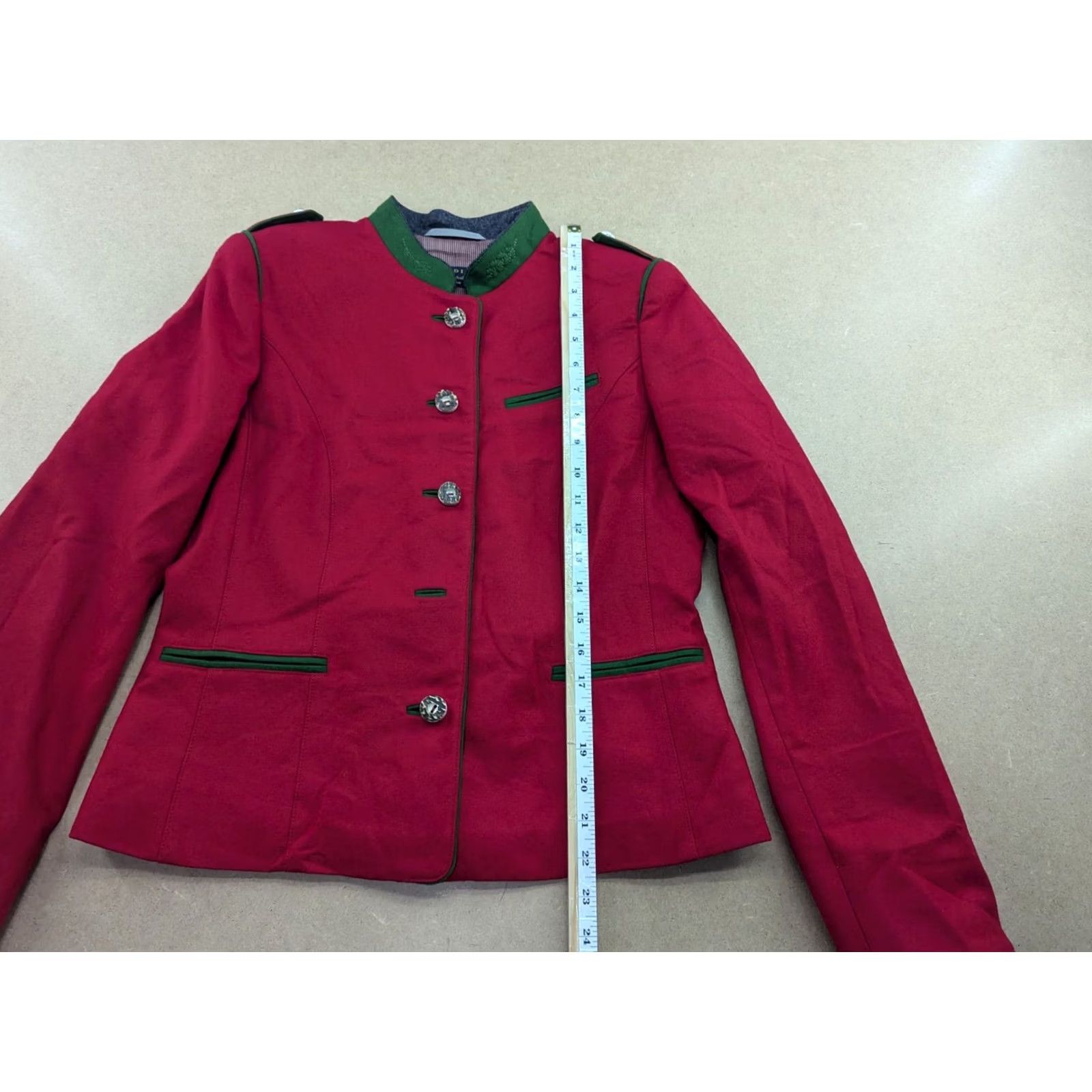 Vintage POLDI Prinz Leopold Von Bayern Womens Blazer Size 38 Red Wool Trachten Long Sleeve Button Jacket Size XS / US 0-2 / IT 36-38 - 4 Thumbnail