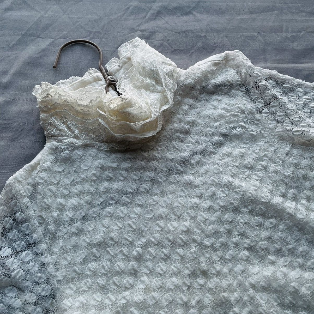 image of Avant Garde x Vintage Japanese White Lace Turtle Neck Long Sleeve, Women's (Size Small)
