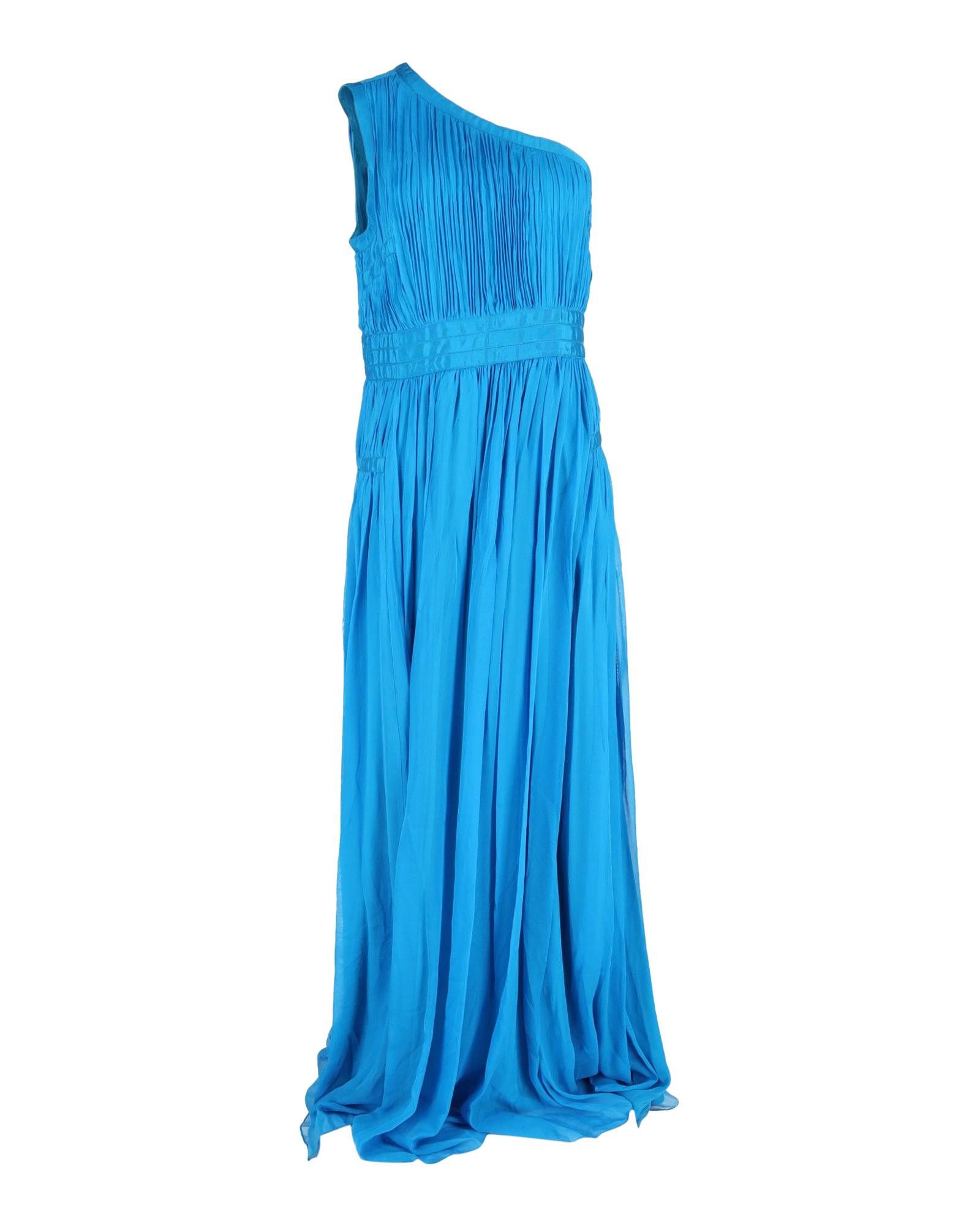 image of Diane Von Furstenberg Blue Silk One-Shoulder Gown For Evening Attire, Women's (Size XL)