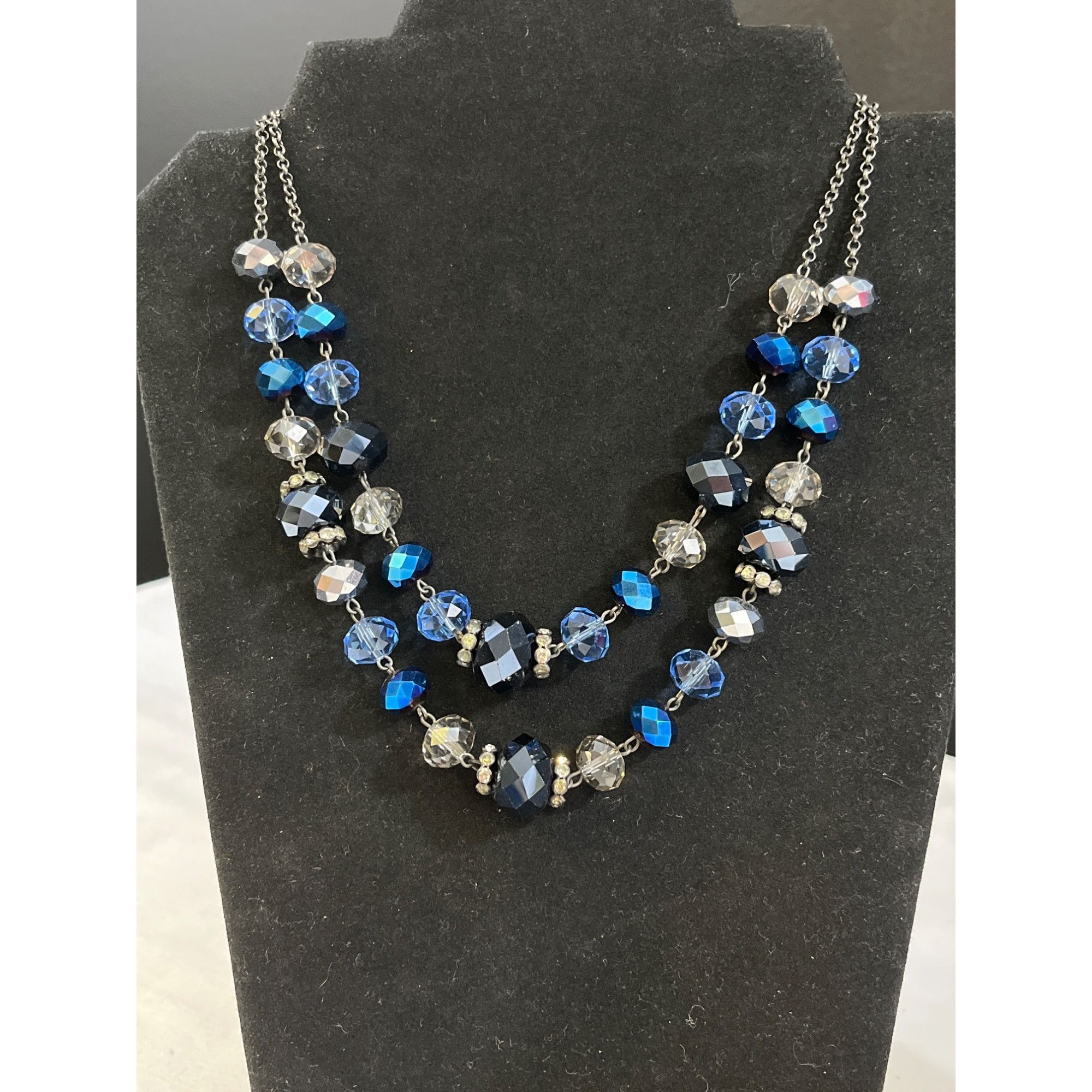 Other Trifari Womens Blue Double Layered Beaded Necklace SKU 6402 Size ONE SIZE - 1 Thumbnail