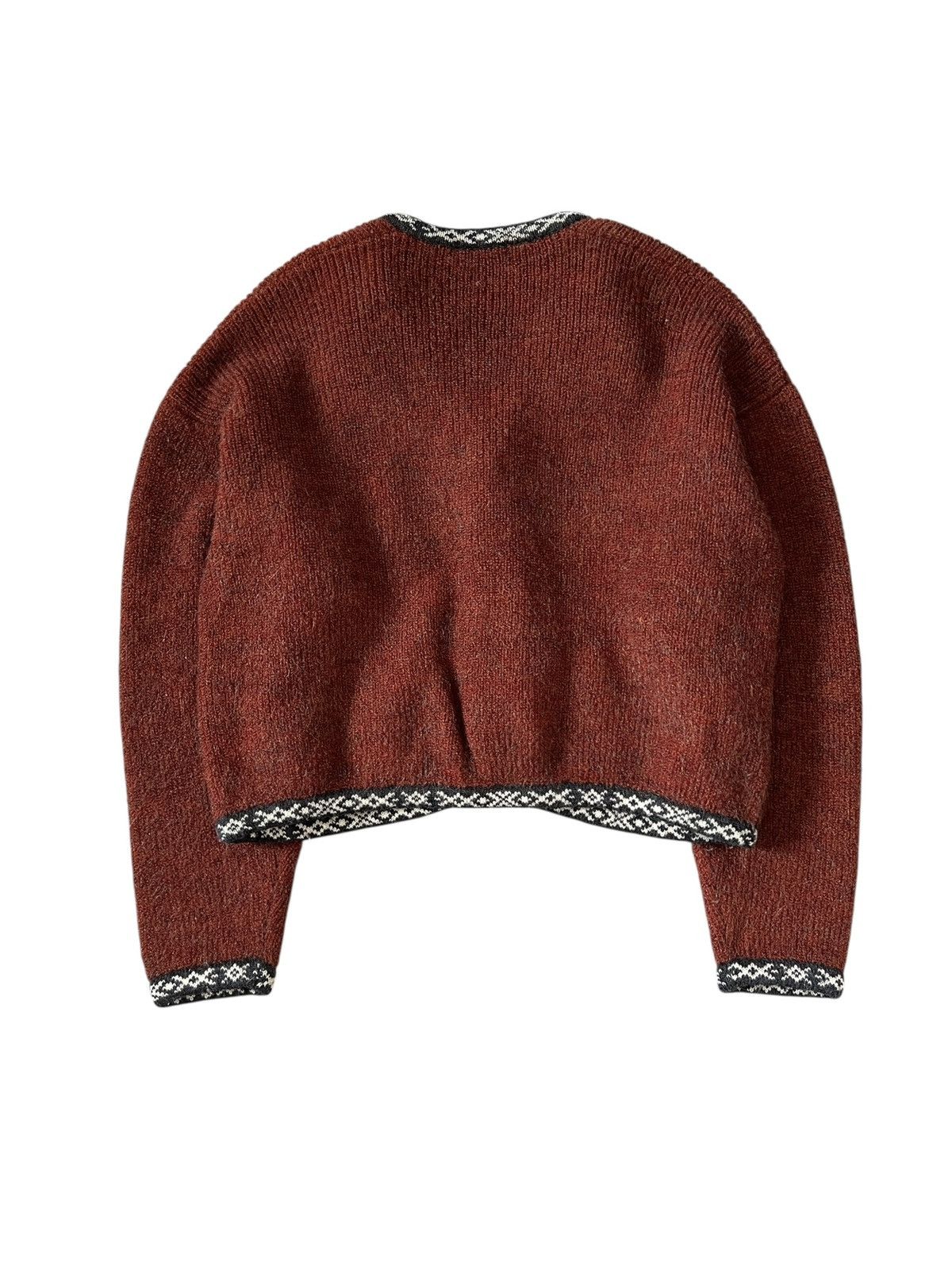 Nicole Club 1990s Nicole Club For Men Aztec Cropped Knit Sweater Size US M / EU 48-50 / 2 - 2 Thumbnail