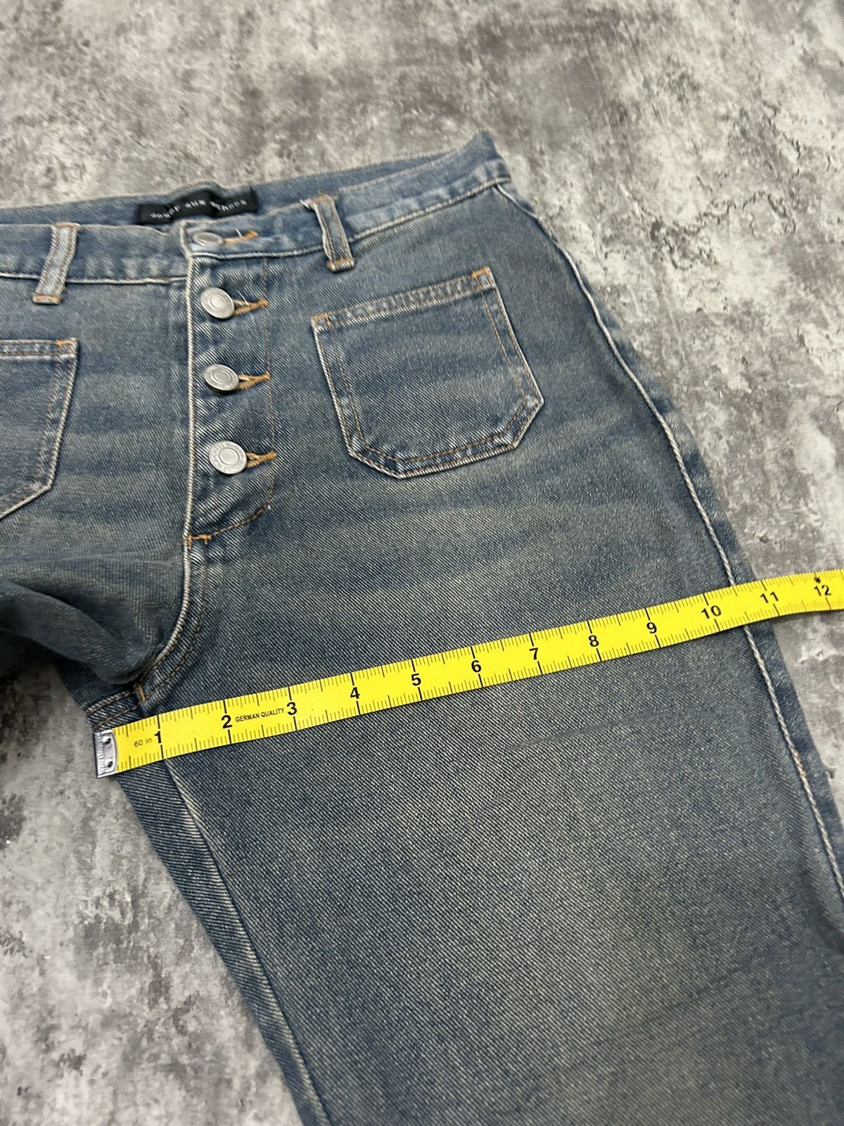 If Six Was Nine × Japanese Brand × Le Grande Bleu (L.G.B.) Vintage Jouer aux echecs Flare Jeans Size US 27 - 16 Thumbnail