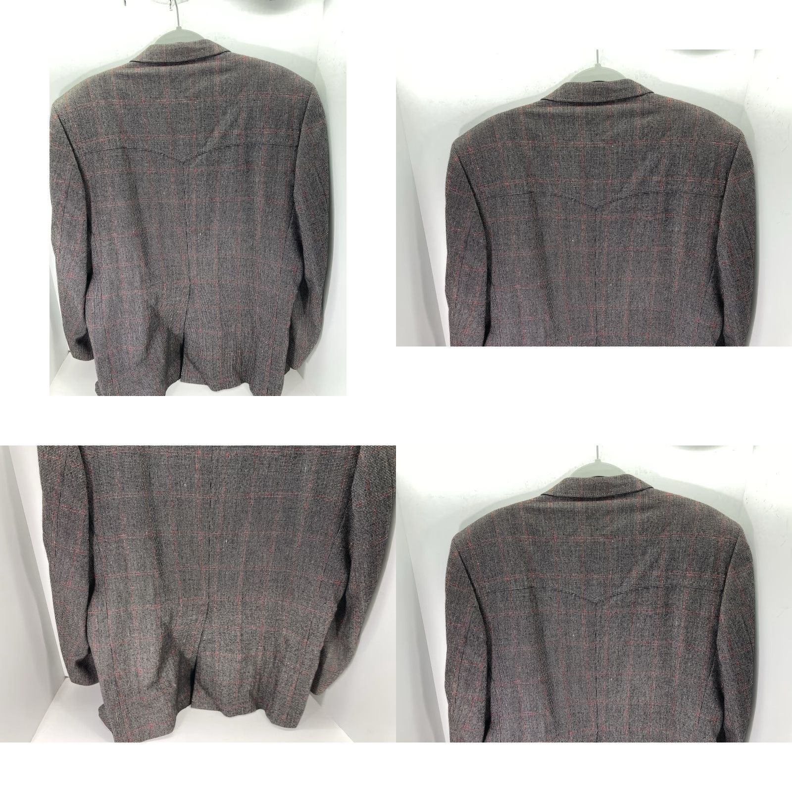Vintage VINTAGE Larry Davis Western Blazer Sport Coat 46R Gray 2 Button Men Jacket Blazer Rodeo Cowboy Shirt Mens Size 46R - 8 Thumbnail