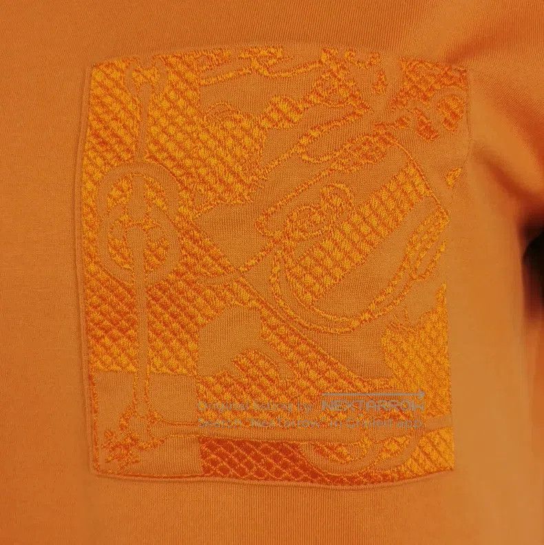 Hermes Hermes Pure cotton pocket pattern embroidered round neck s Size XS / US 0-2 / IT 36-38 - 3 Thumbnail