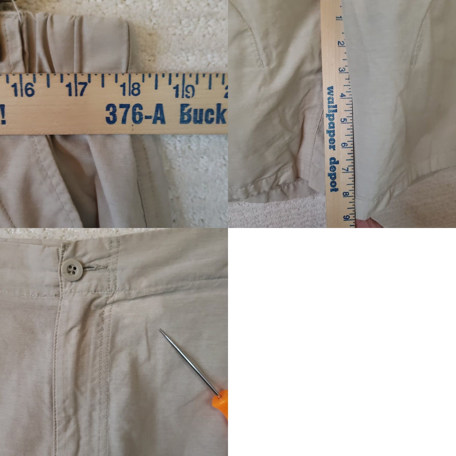 Vintage Woolrich Shorts Men's 36 Beige Zip Front 9in Inseam 5-Pocket Cargo Casual Travel Cotton Nylon Sun American Mens Size US 36 / EU 52 - 9 Thumbnail