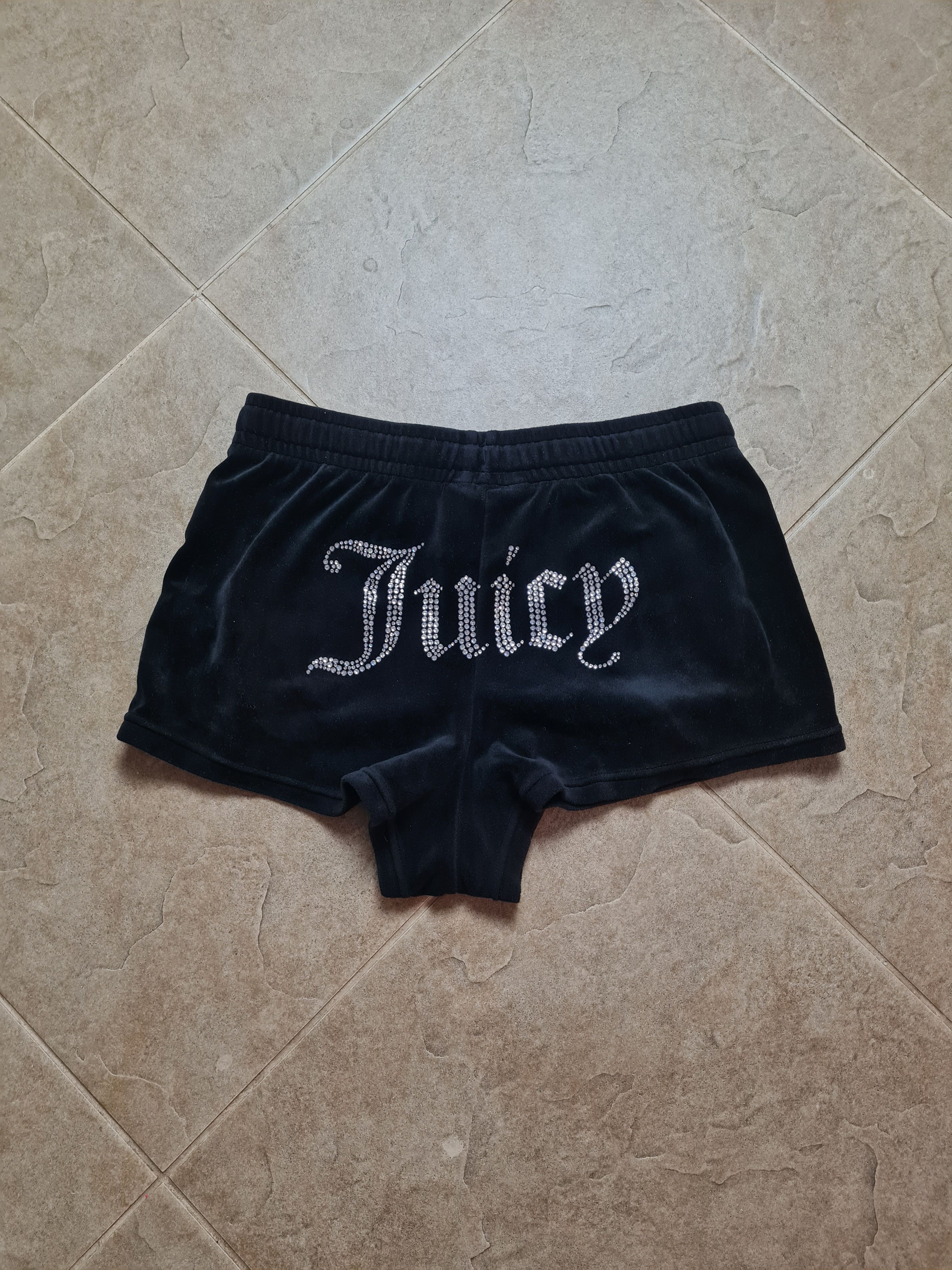 Juicy Couture Juicy Couture Sleepwear Shorts Sz M Velour Black Rhinestones Size 27" / US 4 / IT 40 - 1 Thumbnail