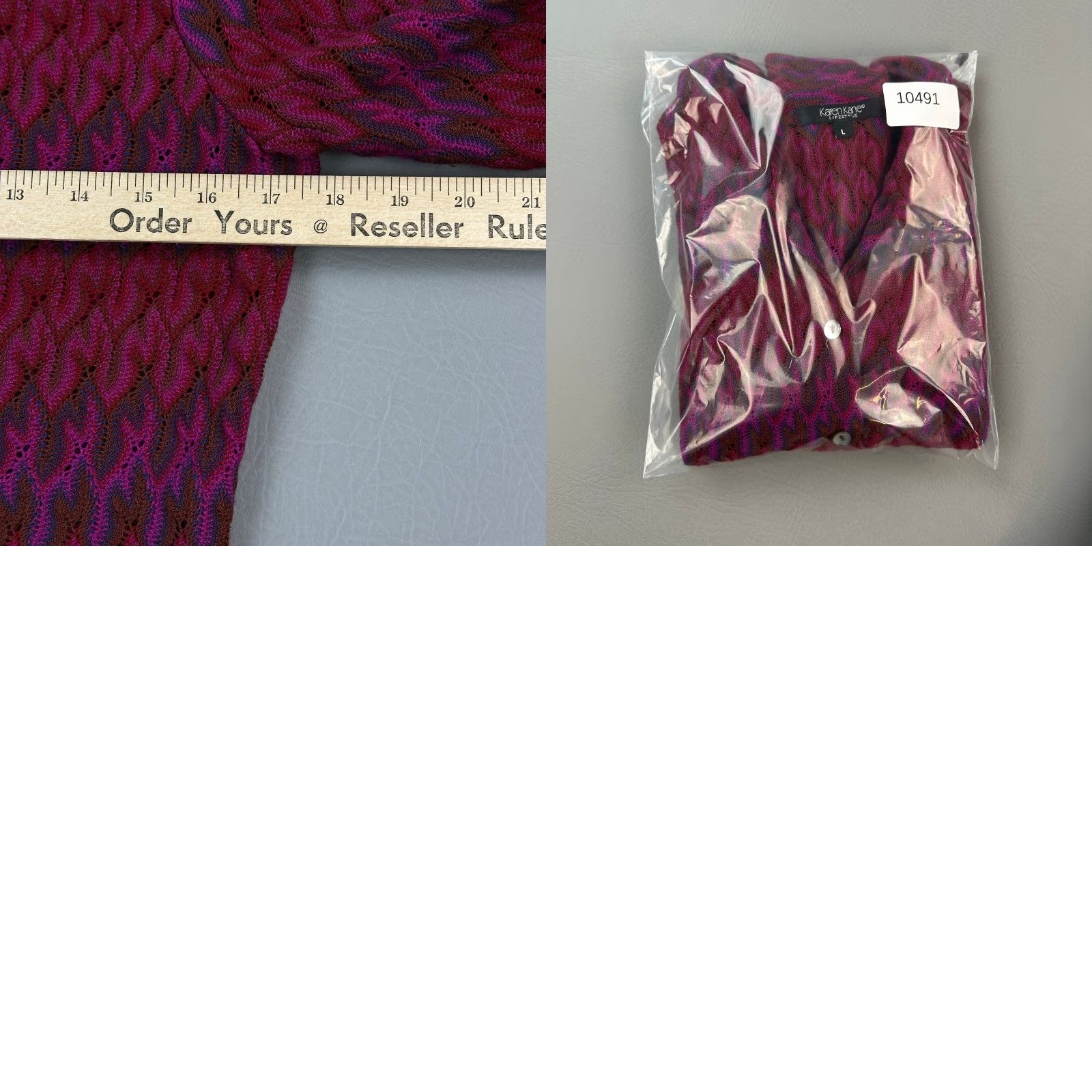 Vintage Karen Kane Cardigan Top Women's Large Zig Zag Open Knit Button Front Blouse Size L / US 10 / IT 46 - 9 Thumbnail
