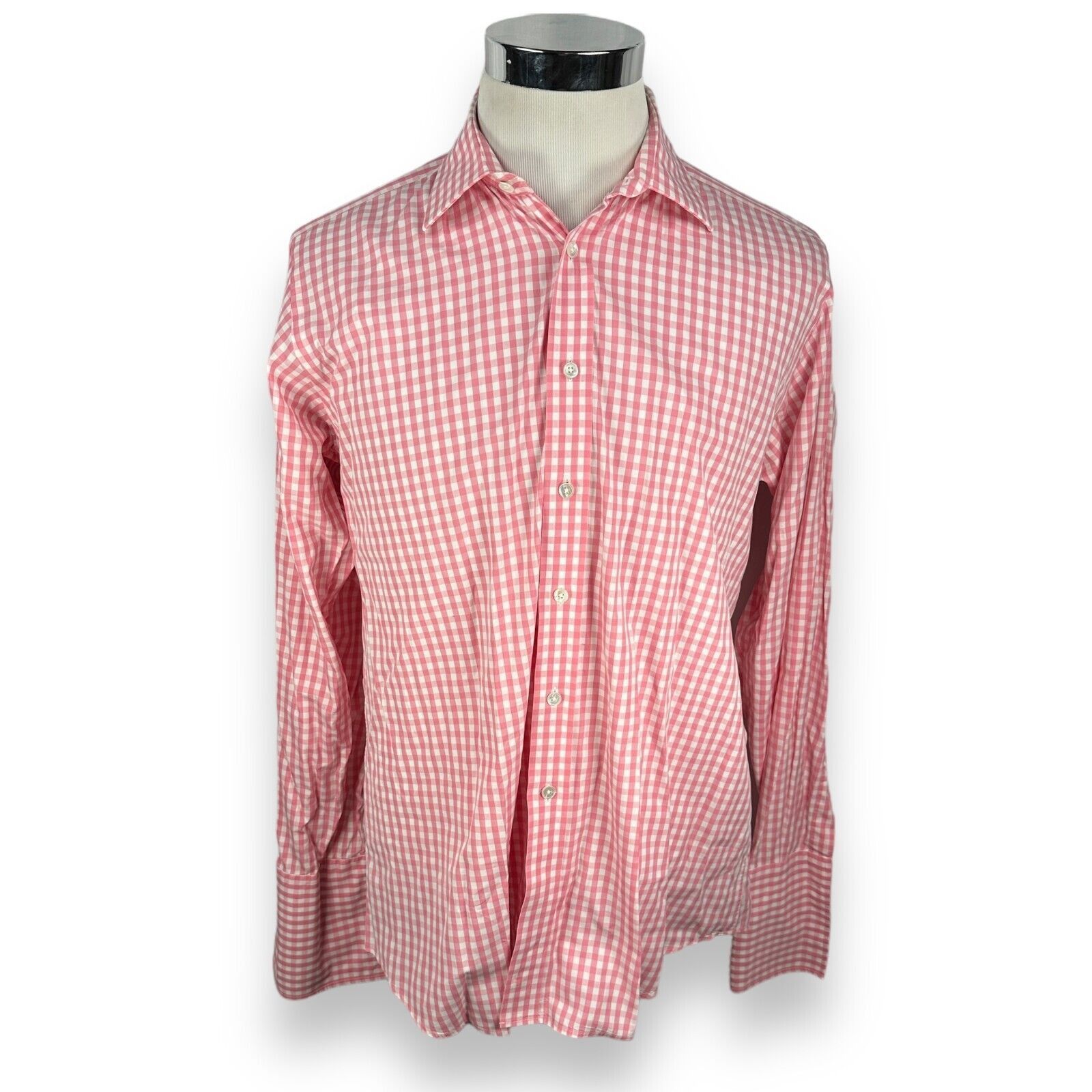 The Unbranded Brand Harvie & Hudson Shirt Men’s Large Pink Gingham 100% Cotton Size US L / EU 52-54 / 3 - 1 Thumbnail