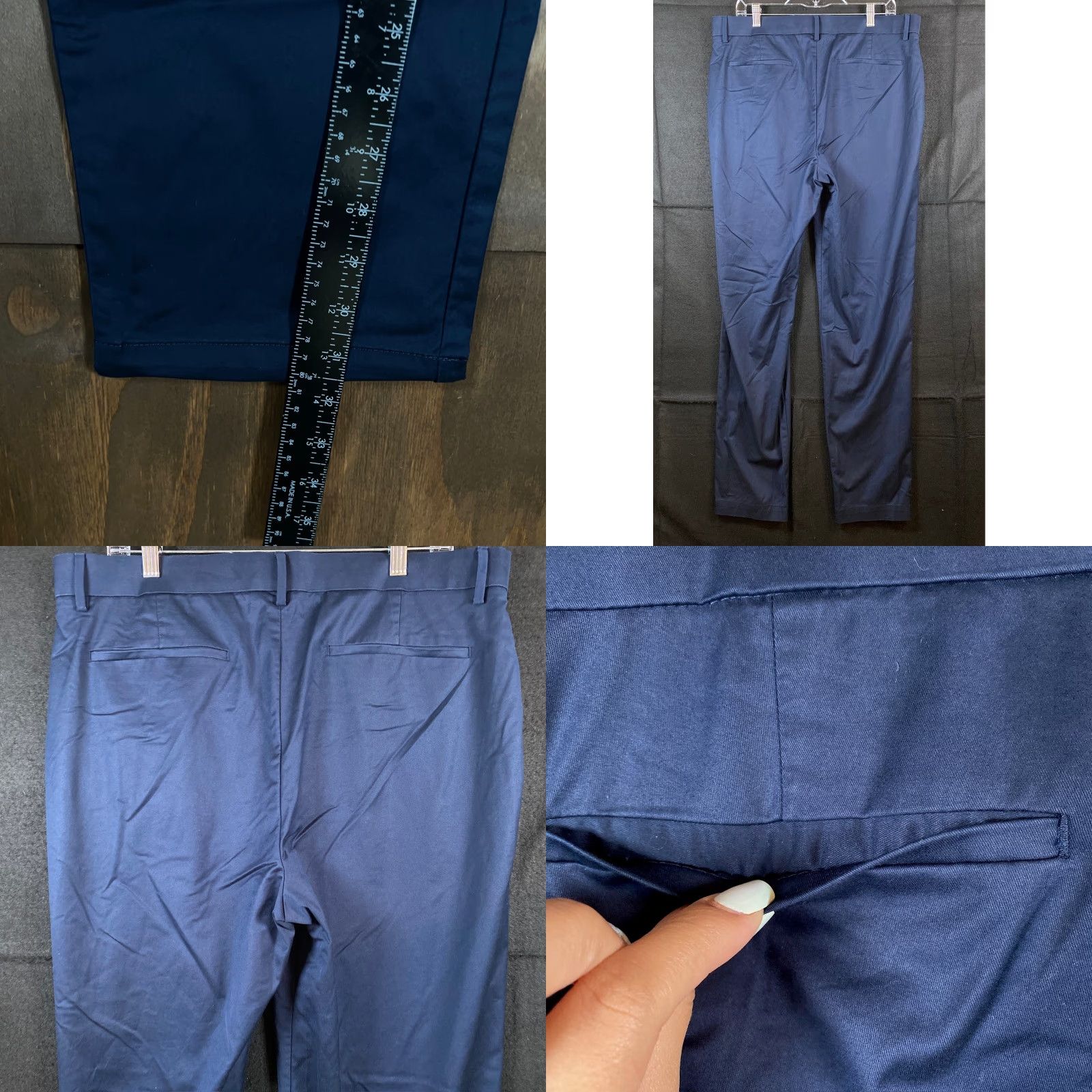 Banana Republic Banana Republic Men Pant Navy Blue Slim Fit Straight Dark Academia Stretch 36x34 Size US 37 - 8 Thumbnail