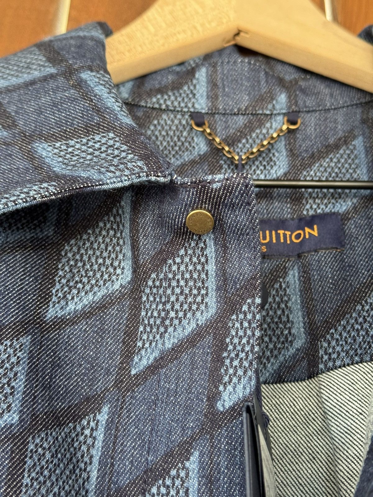 Louis Vuitton Louis Vuitton Indigo Diamond-Stipe Denim Shirt SMALL Size US S / EU 44-46 / 1 - 5 Thumbnail
