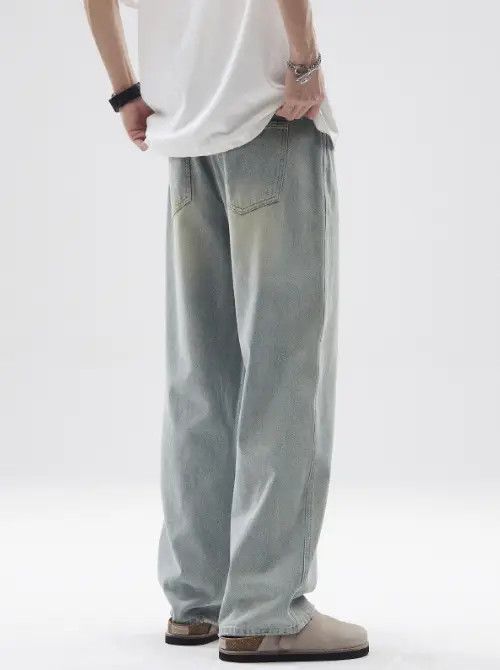 Japanese Brand American retro light color cleanfit washed distressed jeans Size US 32 / EU 48 - 4 Thumbnail