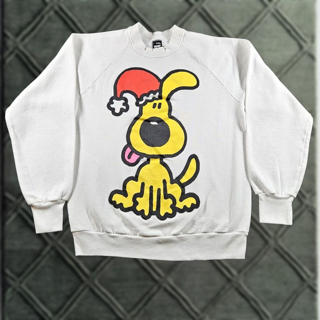 Vintage VINTAGE Santa Hat Dog Christmas Sweatshirt Crewneck Mens Large White Graphic 90s Santa Hat Graphic Print Christmas Dog Holiday Men's Pullover Size US L / EU 52-54 / 3 - 1 Thumbnail