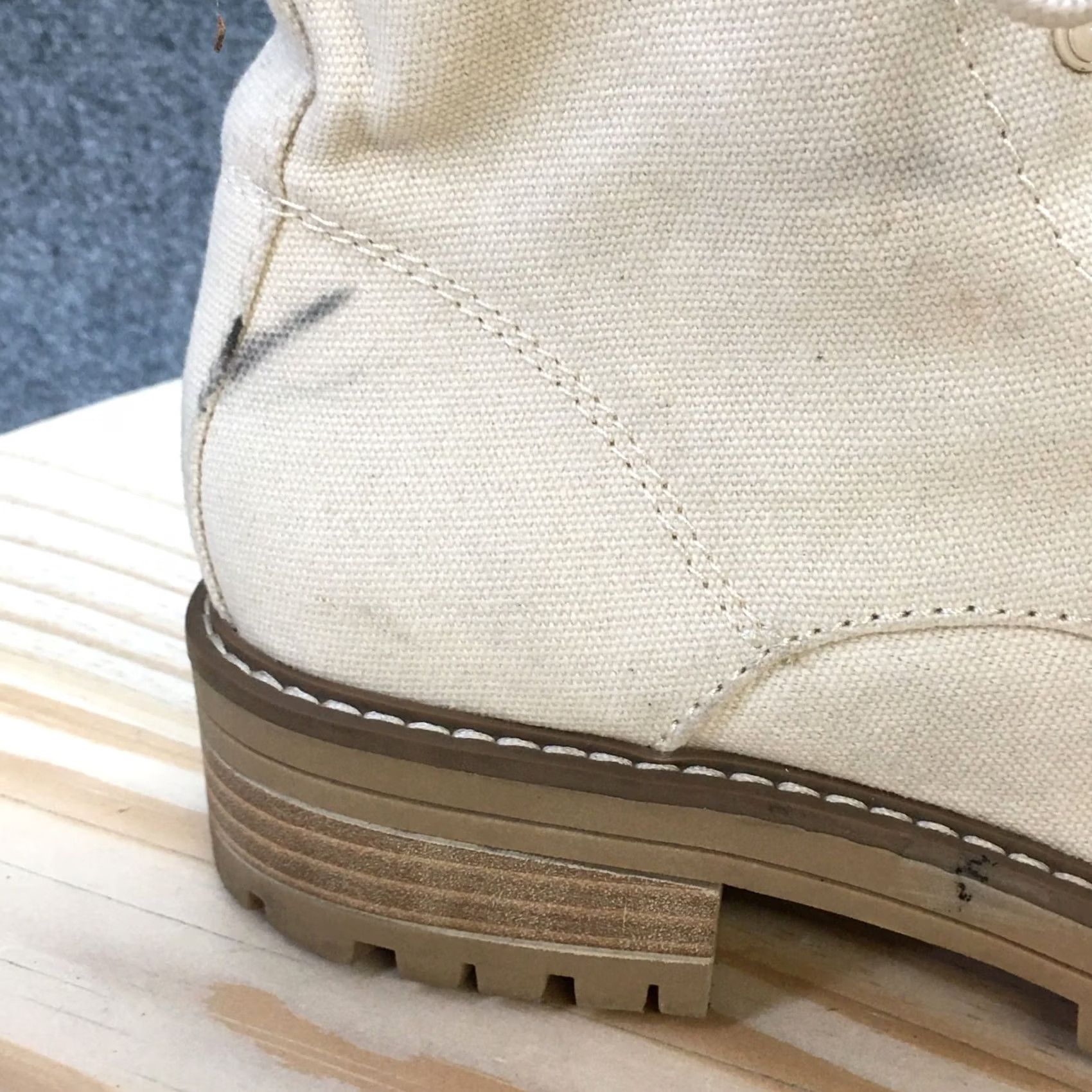 Vintage Universal Thread Boots Womens 9 Parker Lace Up Zip Ankle Bootie Cream Fabric Bootie Size US 9 / IT 39 - 2 Thumbnail