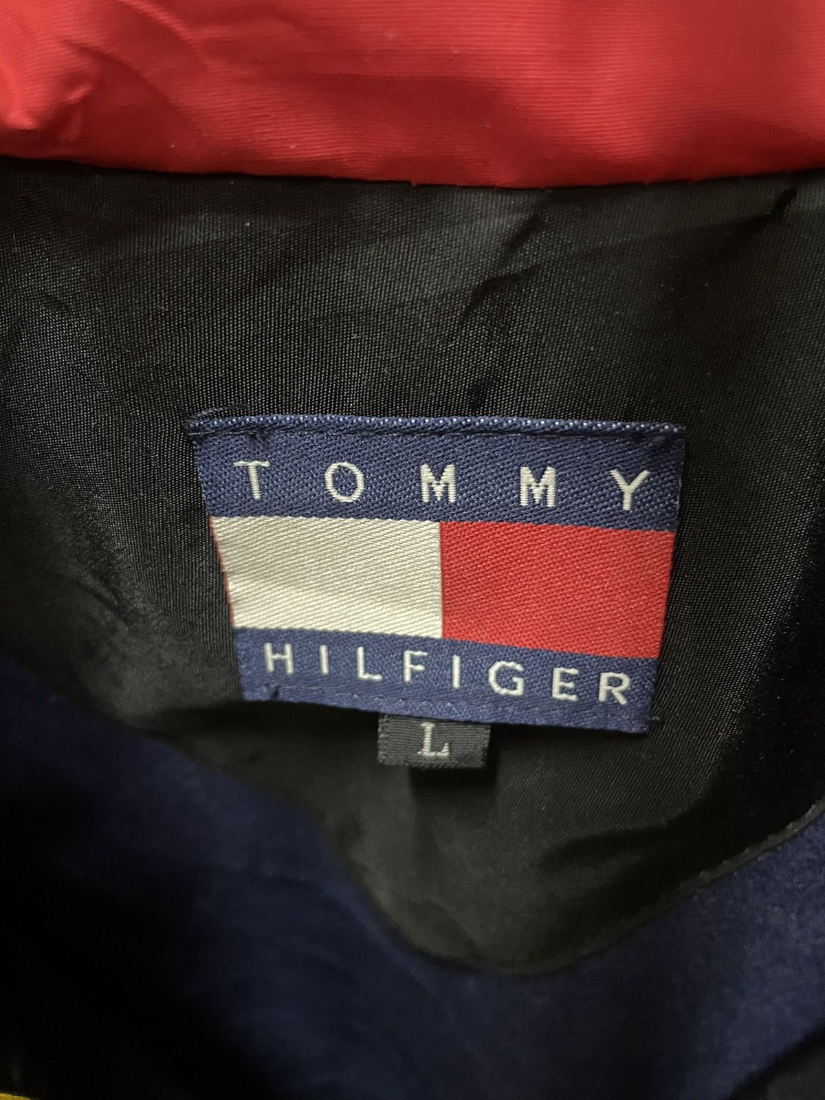Tommy Hilfiger × Vintage Vintage Tommy Hilfiger Yellow / red / blue jacket Size US L / EU 52-54 / 3 - 4 Thumbnail