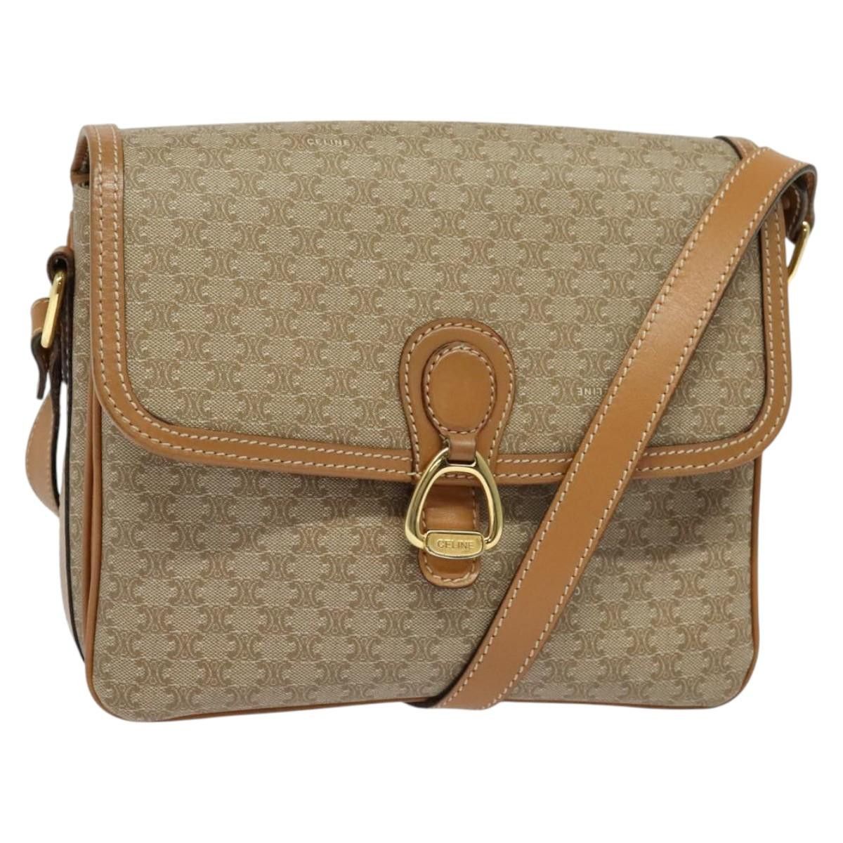 Celine CELINE Macadam Canvas Shoulder Bag Beige Gold Size ONE SIZE - 1 Thumbnail