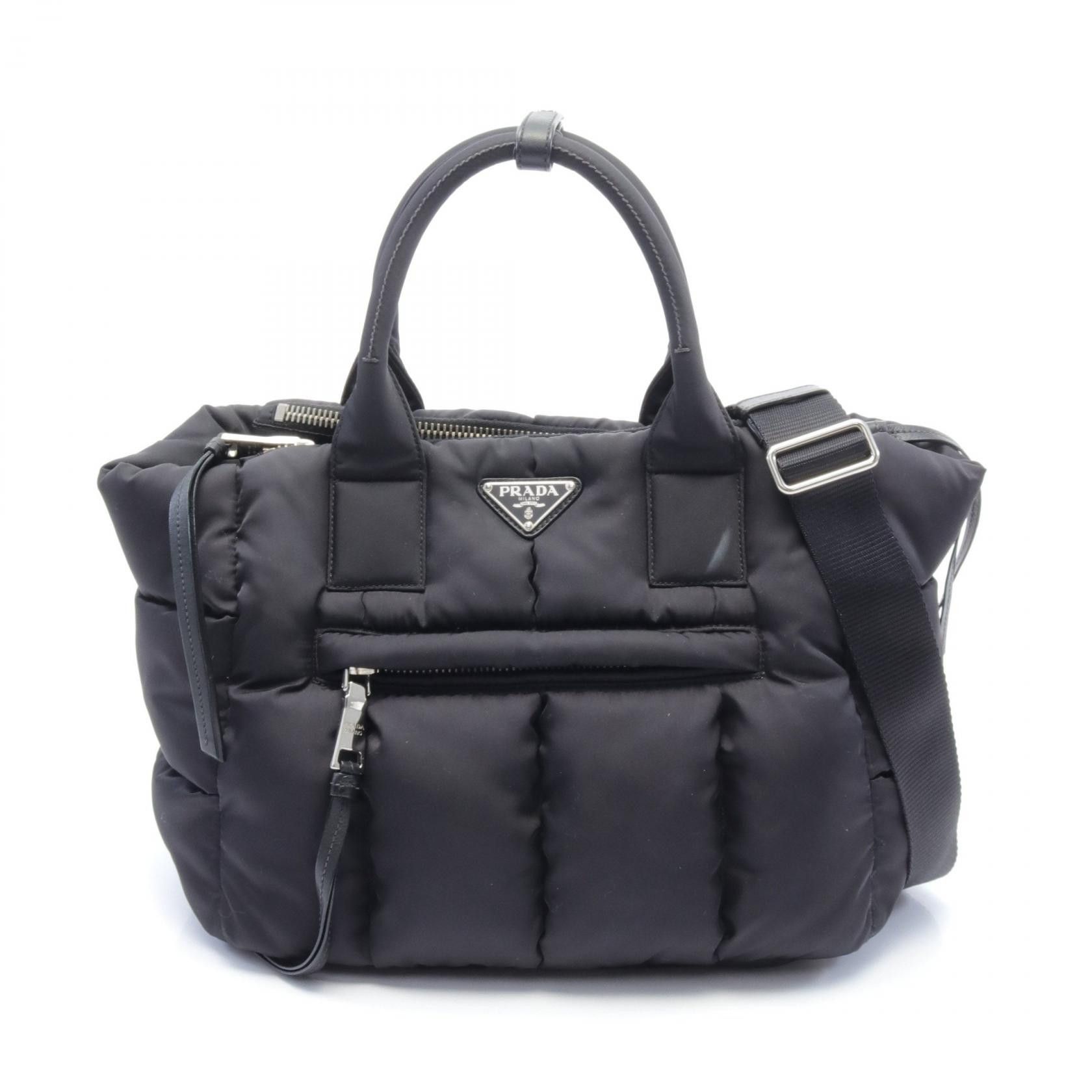 Prada Prada Tessuto Bomber Handbag Canvas Handbag in Great Condition Size ONE SIZE - 1 Thumbnail